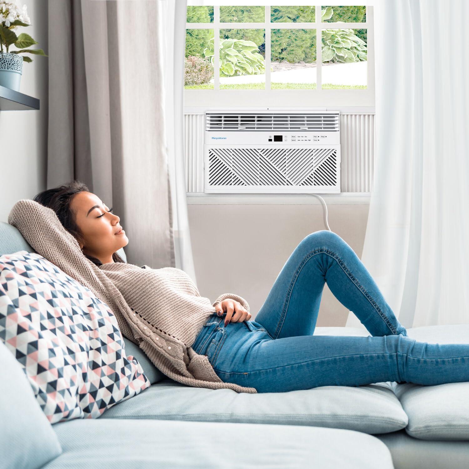 Keystone Keystone 12,000 BTU Window Mounted Air Conditioner,115V, Window Air Conditioner for Apartment, Living Room, Bathroom and Rooms up to 550 Sq.Ft. with Remote Control, White