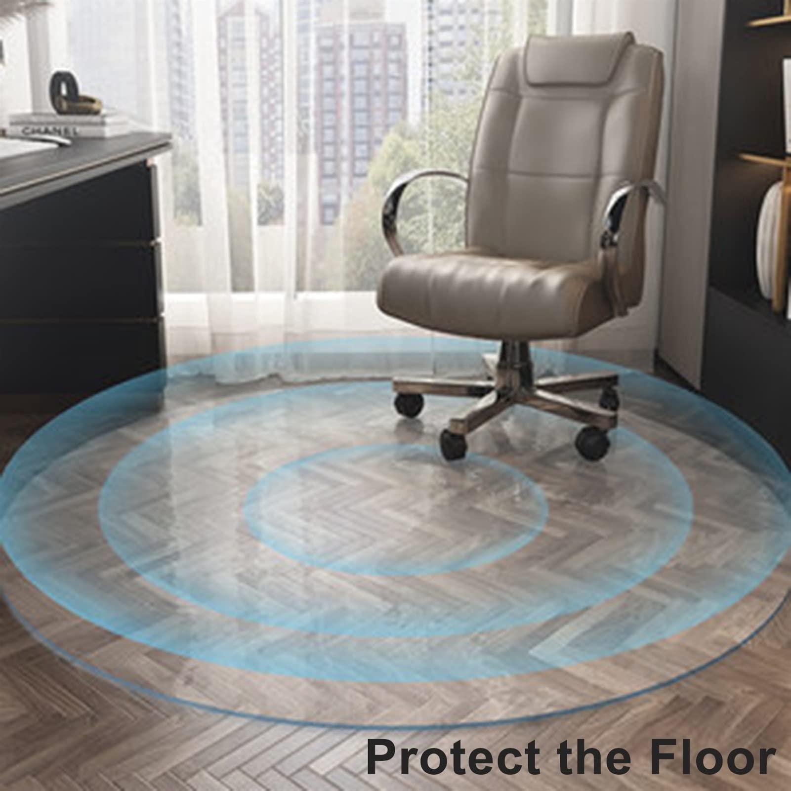 KIZMIQ Floor Protector PVC Transparent Crystal Soft Glass Circular Hard Flooring Protector - PVC Transparent Frosted Round Table Table Mat, 1.5 2 2.5 3 3.5 4 4.5 5 5.5 6 ft Waterproof Anti-hot Rug Runners (