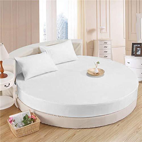 Drona Bedding Drona Bedding Luxurious and Unique 100% Natural Cotton 800 Thread Count 3Pc Round Bed Set (80\" Diameter, Twin XL Size) 15 Inches Deep Pocket Round Fitted Sheet with 2 Pillowcase,Beige Solid