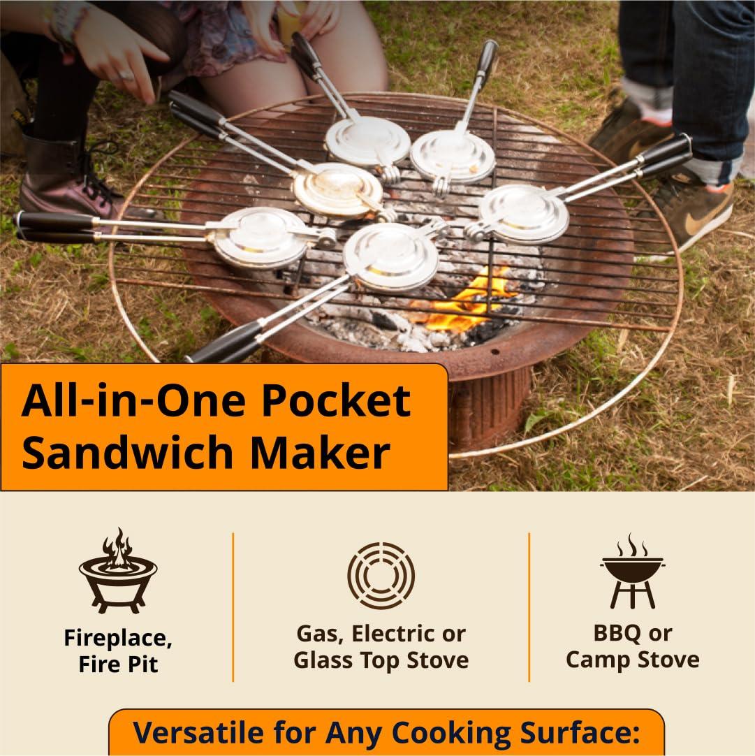 Toas-Tite Toas-Tite Sandwich Grill, Handheld Sandwich Maker, Hand Toaster, Panini & Sandwich Press for Hot Sandwiches, Pies - Best for RV Camper, Stovetop, Grill, Tool for Portable Cooking 3-Pack