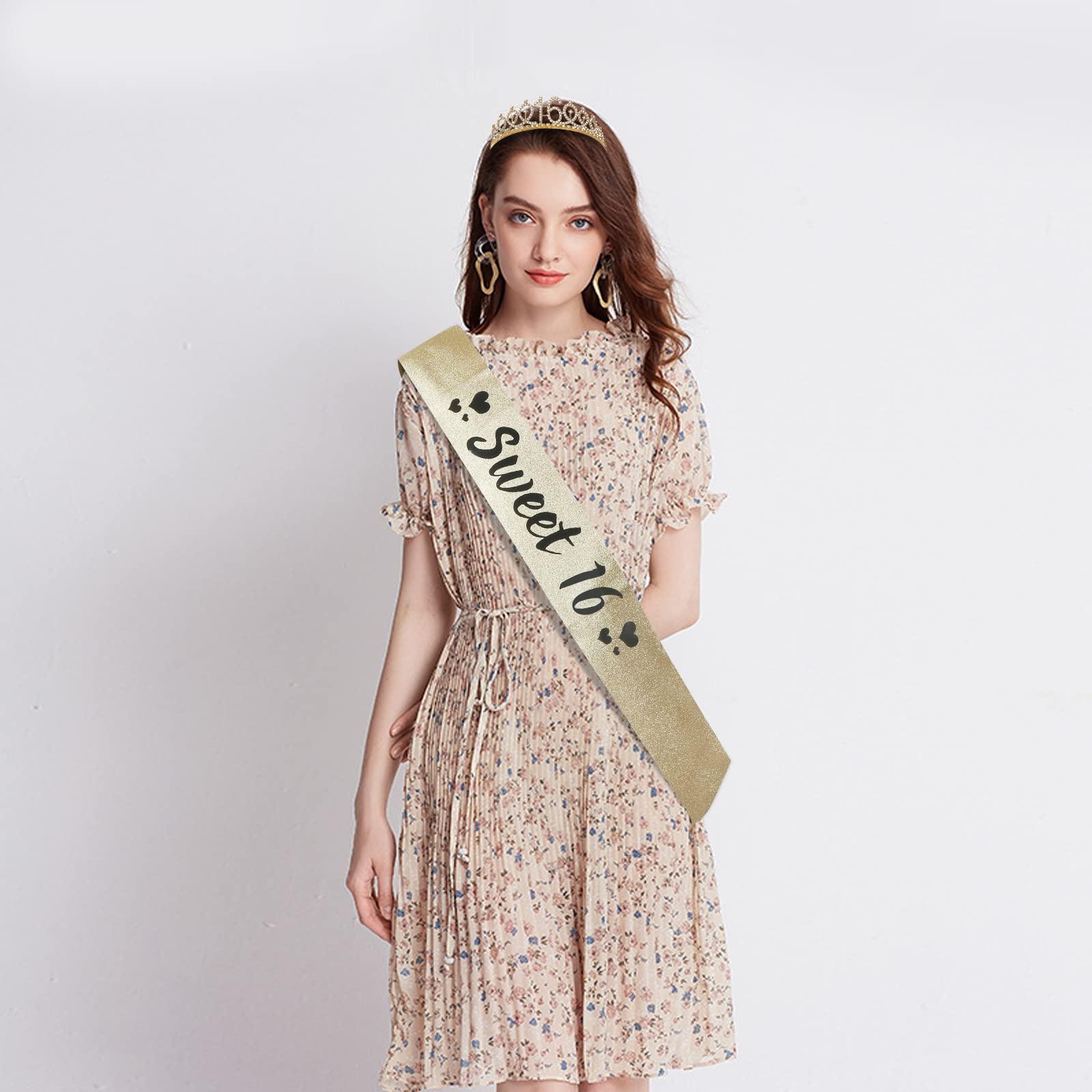 UVATAHONA UVATAHONA 21st Birthday Sash and Tiara, 21 & Fabulous Birthday Sash and Crown Set, Happy 21st Birthday Gifts for Party Favors Supplies and Decorations, Gold