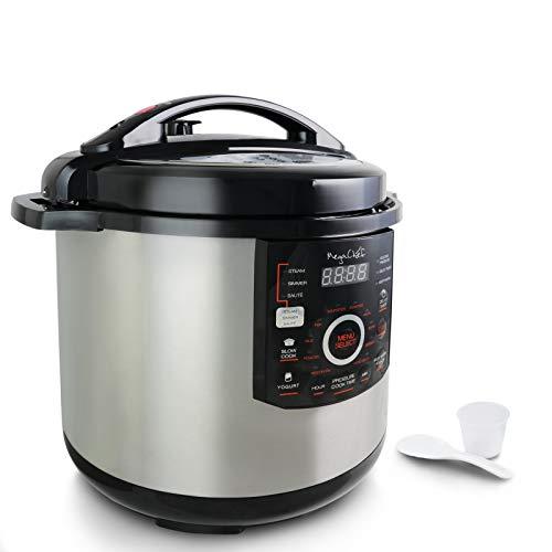 Megachef MegaChef 12 Quart Digital Pressure Cooker with 15 Preset Options and Glass Lid, Silver