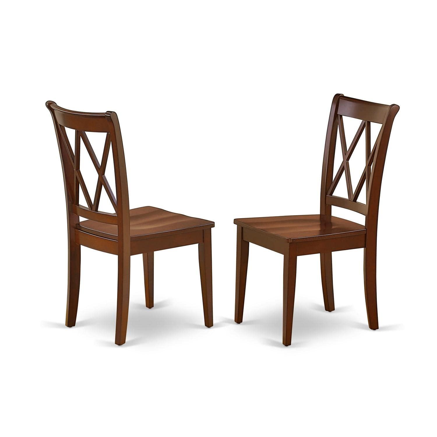 East West Furniture East West Furniture NOCL3-MAH-W 3 Piece Kitchen Table Set for Small Spaces Contains a Rectangle Dining Table with Butterfly Leaf and 2 Dining Room Chairs, 32x54 Inch, Mahogany