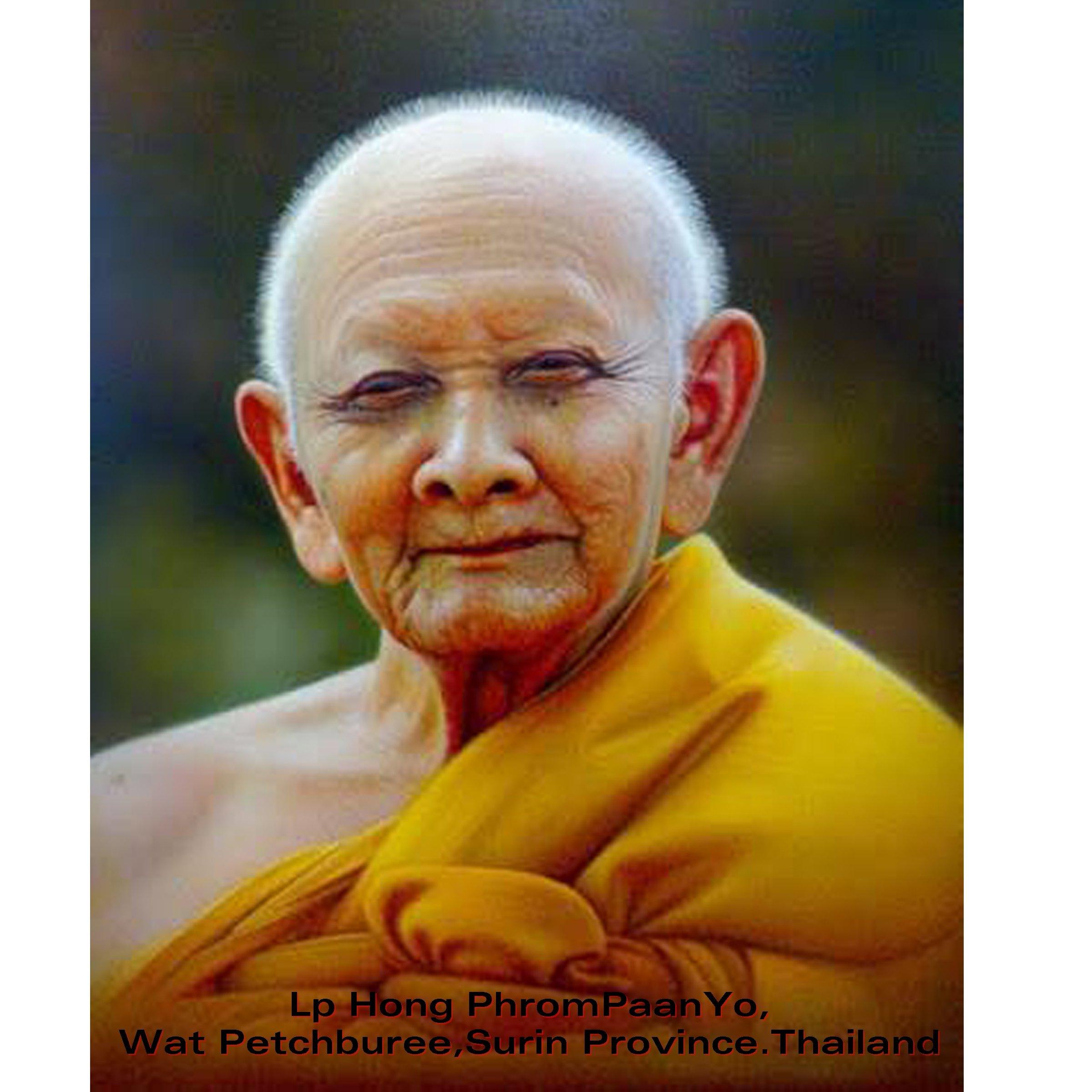 amulet city Home Buddha Jewelry Amulet 7" Thai Buddha Amulets Magic Sangkajai Miracle Rich Lucky Happy Buddha Real Pendant by Lp Hong Prompaanyo