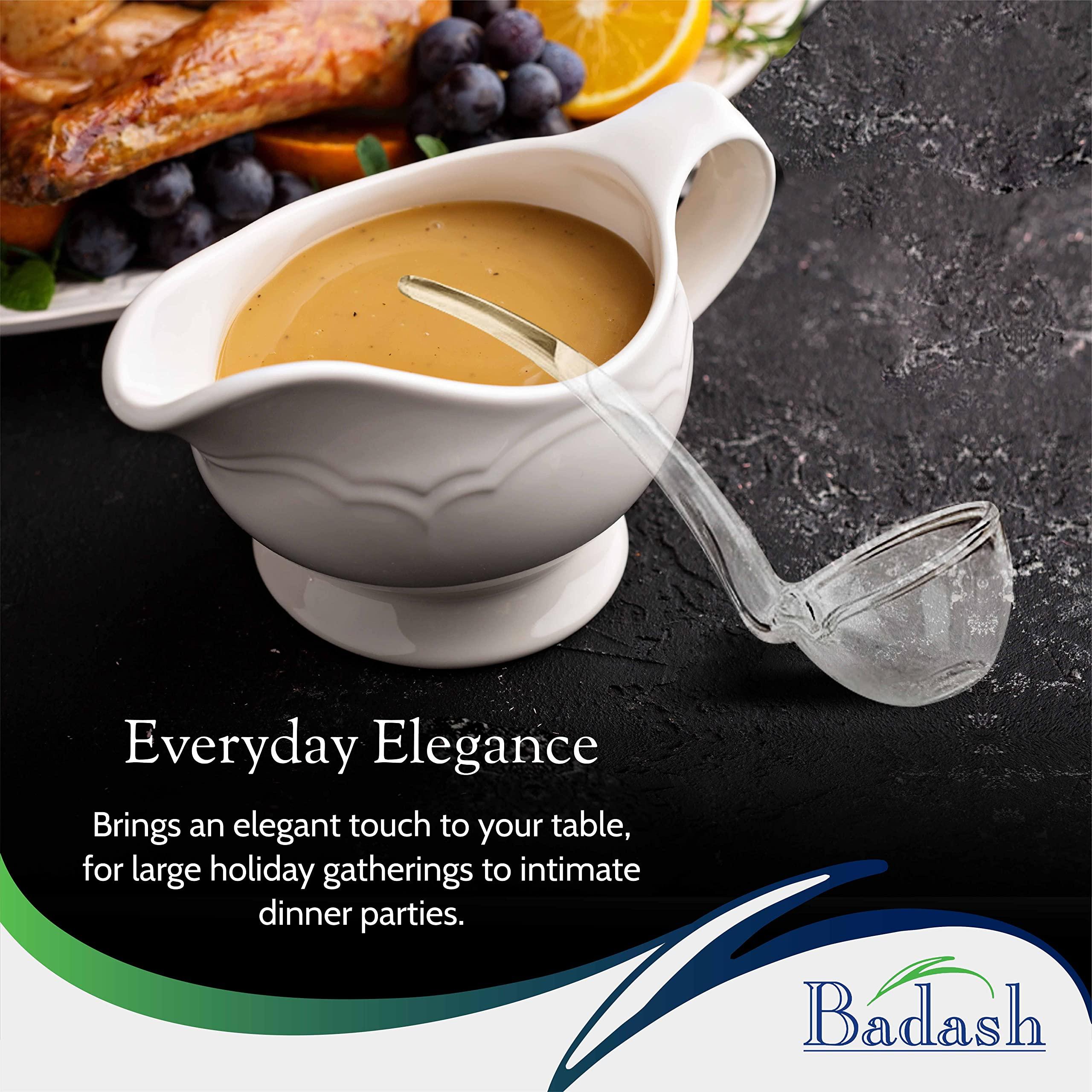 Badash Badash 6\" Small Glass Gravy Ladle, Artisan Heritage Quality Mouth-Blown Lead-Free Crystal, Elegant Small Spoon-Sized Serving Clear Utensil perfect For Sauce & Salad Dressing, Presentation Packaging