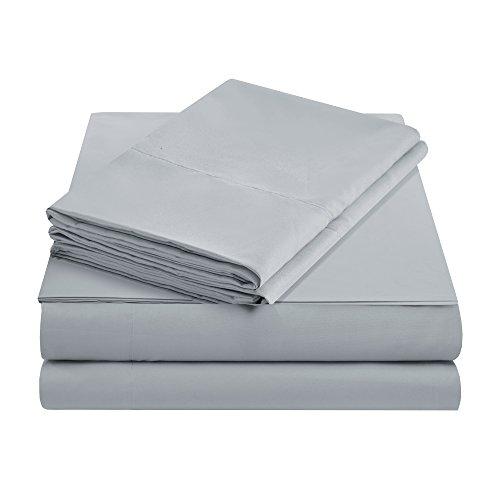 Comfort Spaces Comfort Spaces Coolmax Moisture Wicking Sheet Set Soft, Fade Resistant, All Elastic Deep Pocket Fits Up to 16" Mattress - Warm Weather Cooling Sheets for Night Sweats, Full, Grey, 4 Piece