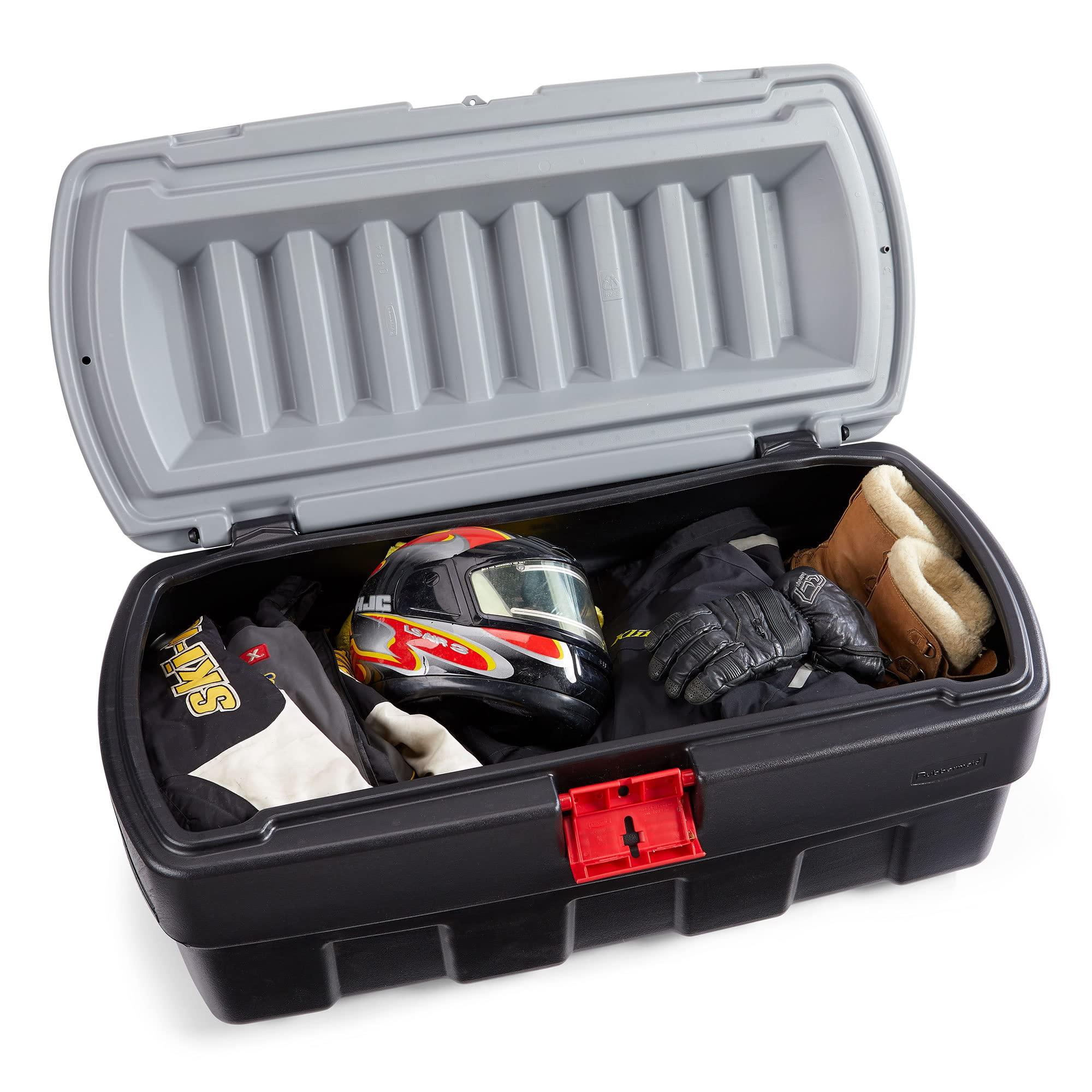 Rubbermaid Rubbermaid 48 Gallon Black Action Packer Lockable Latch Indoor and Outdoor Storage Box Container for Home, Garage, Backyard, Single