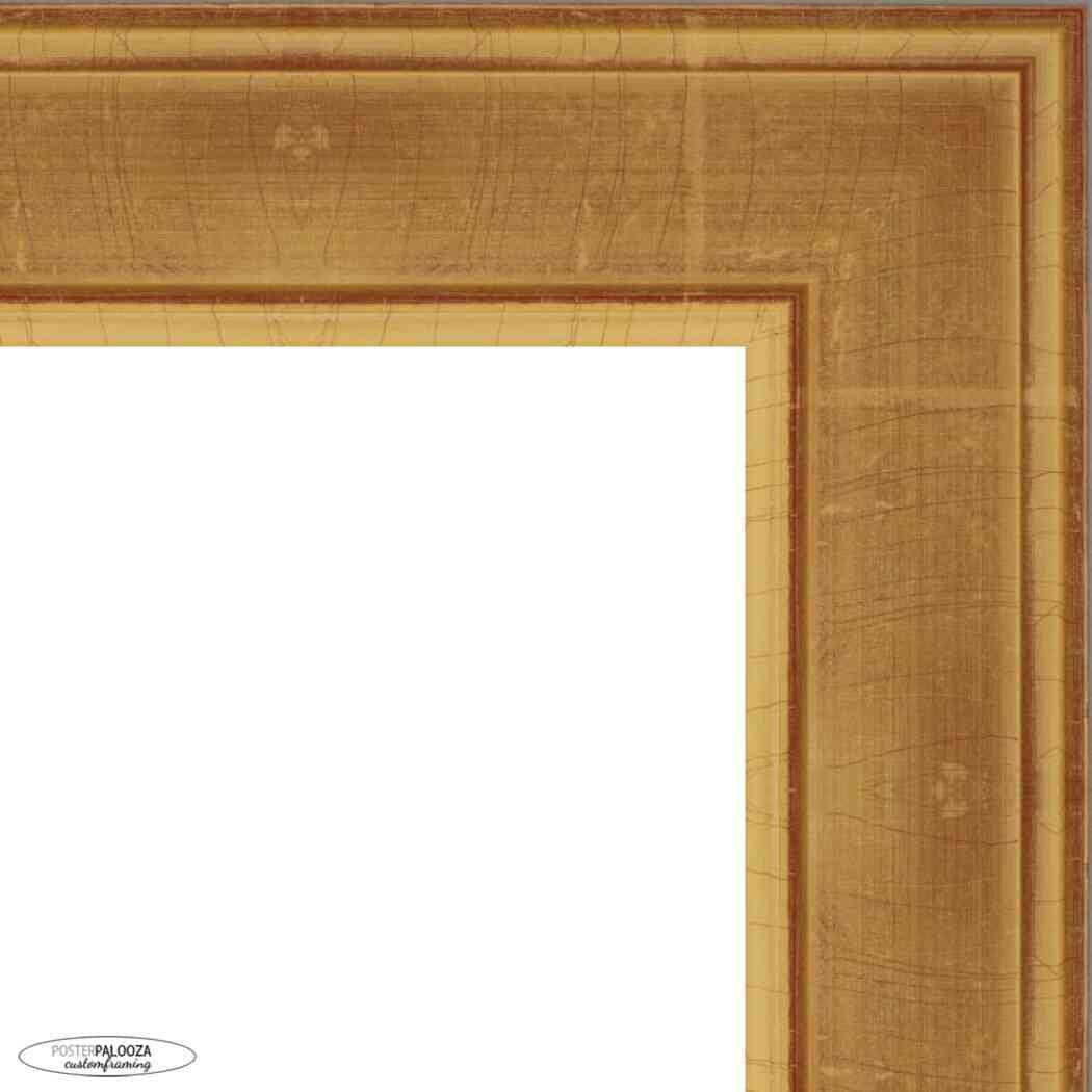 Poster Palooza Poster Palooza 21x15 Traditional Gold Complete Wood Picture Frame with UV Acrylic Plexiglass, Foam Board Backing & Hardware Included