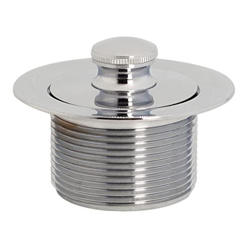 Westbrass Westbrass D94H-26 1-1/2" NPSM Coarse Thread Twist & Close Bathtub Drain with Illusionary No-Hole Overflow Faceplate, Polished Chrome