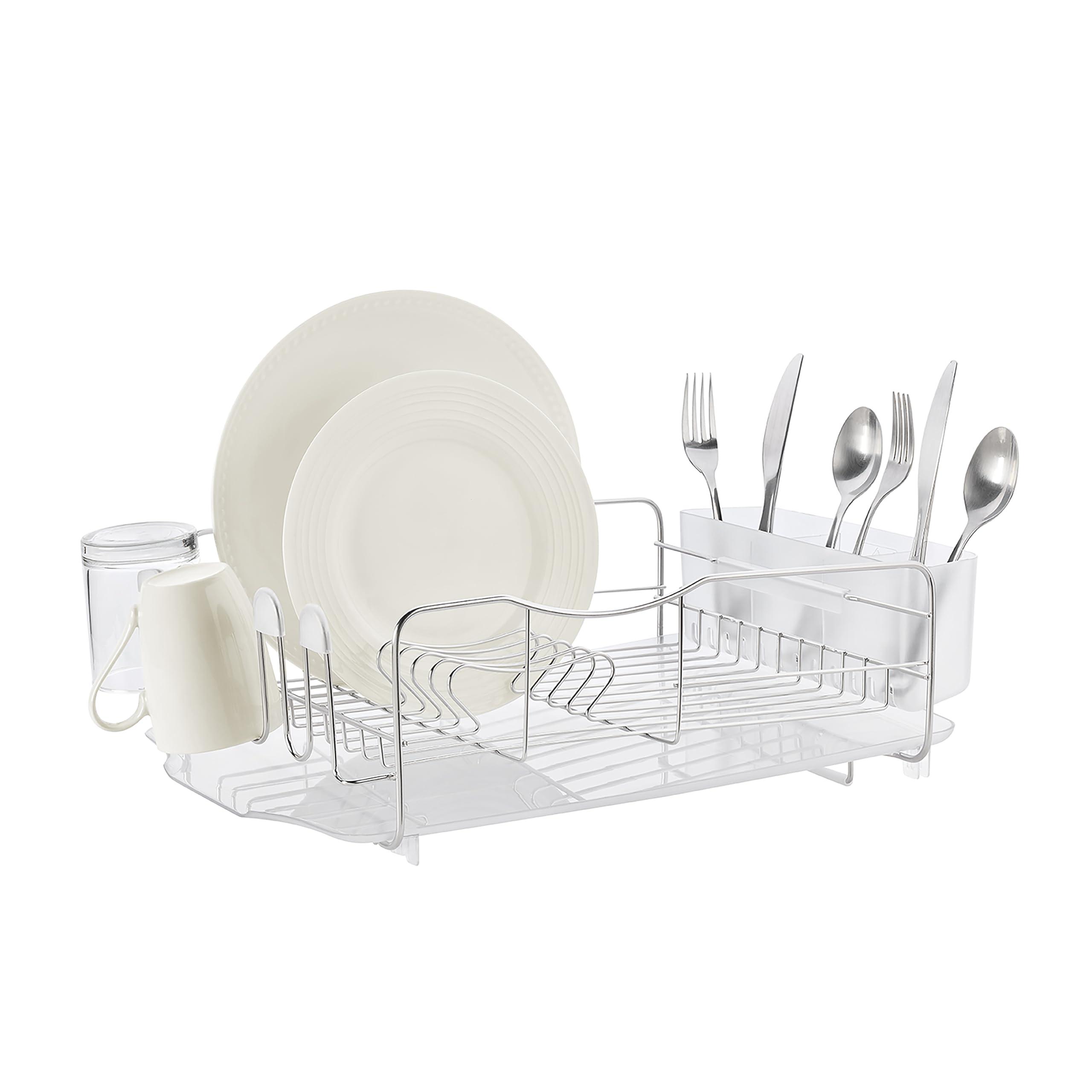 Polder Polder Advantage 3-Piece Stainless Steel Dish Rack, Kitchen Organization and Storage, Dish Drying Rack for Kitchen Counter, 20.3\" x 13.8\" x 6.3\"