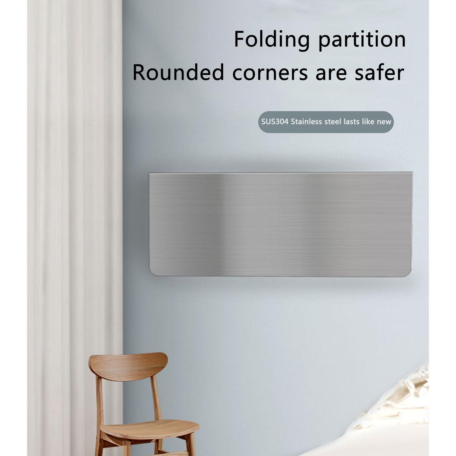 Pllrbvshs 304 stainless steel folding table, wall-mounted folding table, kitchen storage shelf, made of food-grade stainless steel material, suitable for living room, balcony, bathroom, or laundry room.(40*30cm