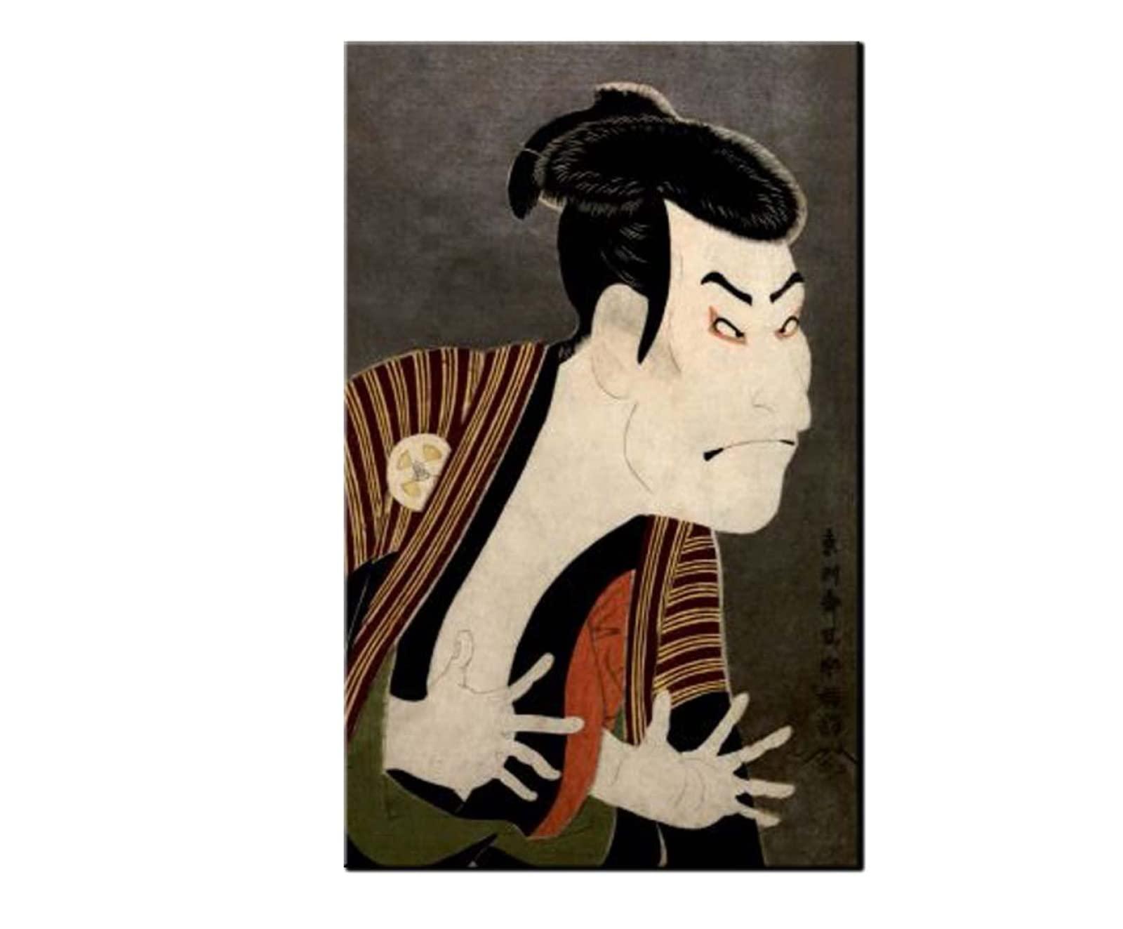 AiLai Tshsai Sharaku-tani Oniji III in the Role of the Servant Edobei (1794) Canvas Wall Art Poster Home Decor Ready to Hang(80x124cm 31\"x49\",Framed)