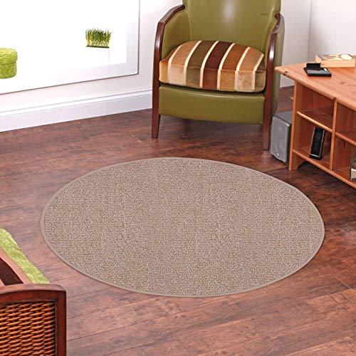 Ambiant Ambiant Indoor Outdoor Commercial Area Rugs Beige - 5' Round, Stain & Fade Resistant, Easy Care, Pet & Kids Friendly, Made in USA, Perfect for Weddings & Everyday Use!