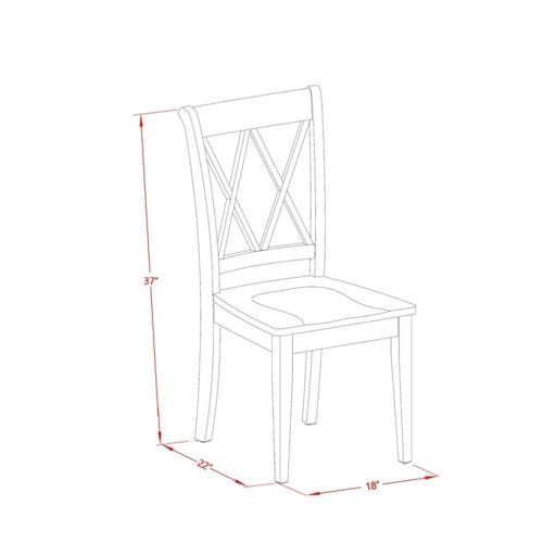East West Furniture East West Furniture WECL5-BMK-W 5 Piece Modern Dining Table Set Includes a Rectangle Wooden Table with Butterfly Leaf and 4 Kitchen Dining Chairs, 42x60 Inch, Buttermilk & Cherry