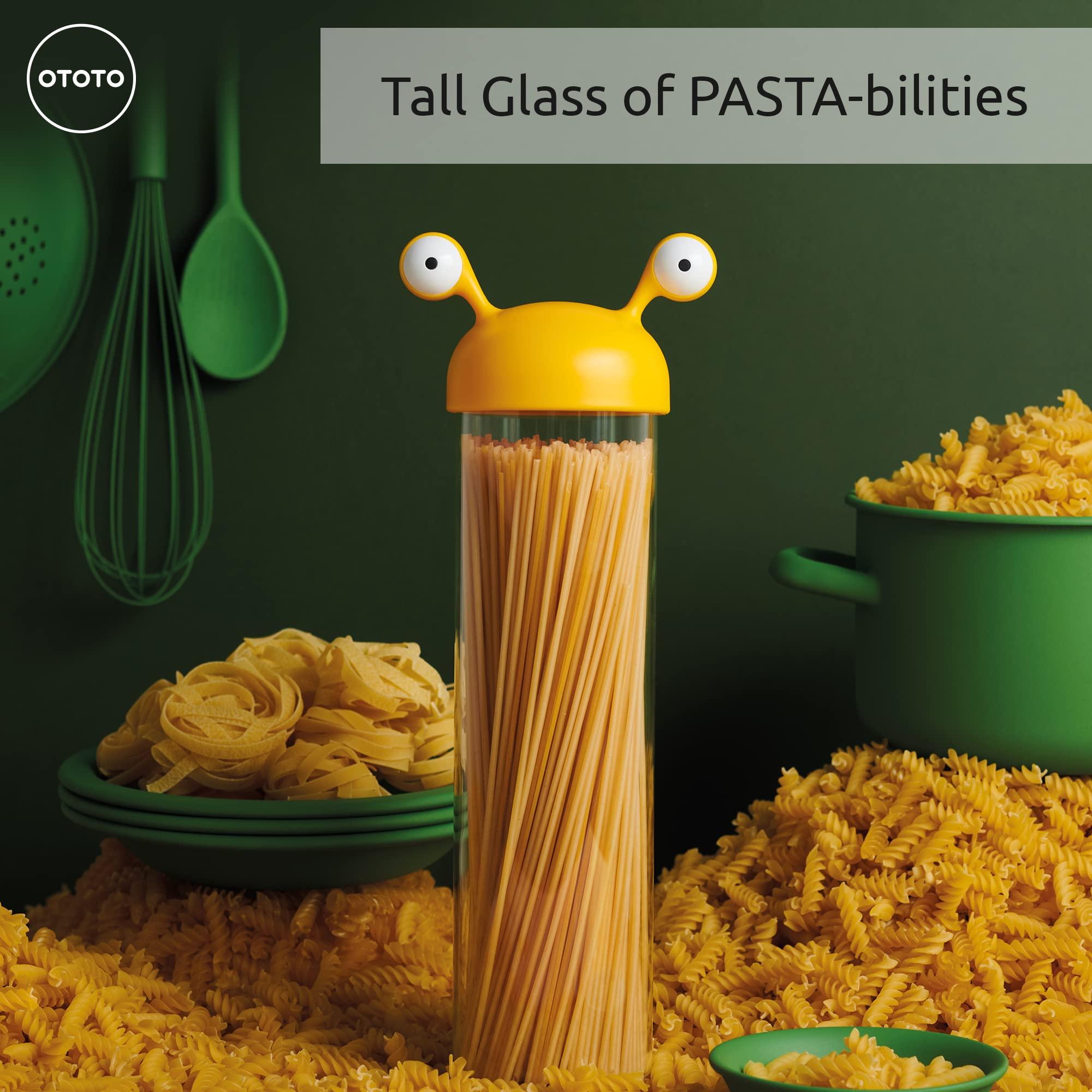 OTOTO OTOTO Noodle Monster Spaghetti Container Storage for Pantry - BPA-free Glass, Airtight, Food Grade & Dishwasher Safe - Pasta Holder - 5x3.5x12.75 in