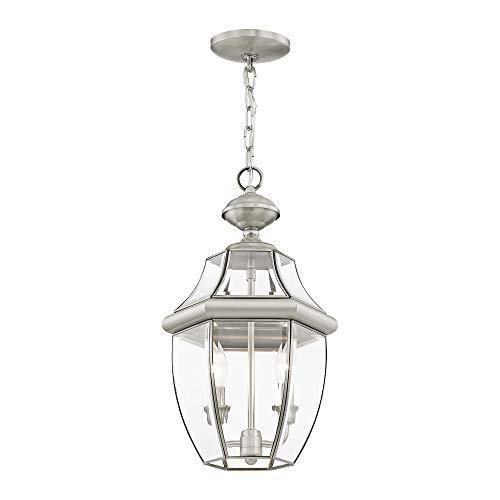Livex Lighting Livex Lighting 2255-07 Monterey - 2 Light Outdoor Pendant Lantern, Bronze Finish with Clear Beveled Glass