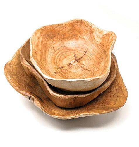 THY COLLECTIBLES THY COLLECTIBLES Wooden Bowl Handmade Storage Natural Root Wood Crafts Bowl Fruit Salad Serving Bowls (Large 12\"-14\")