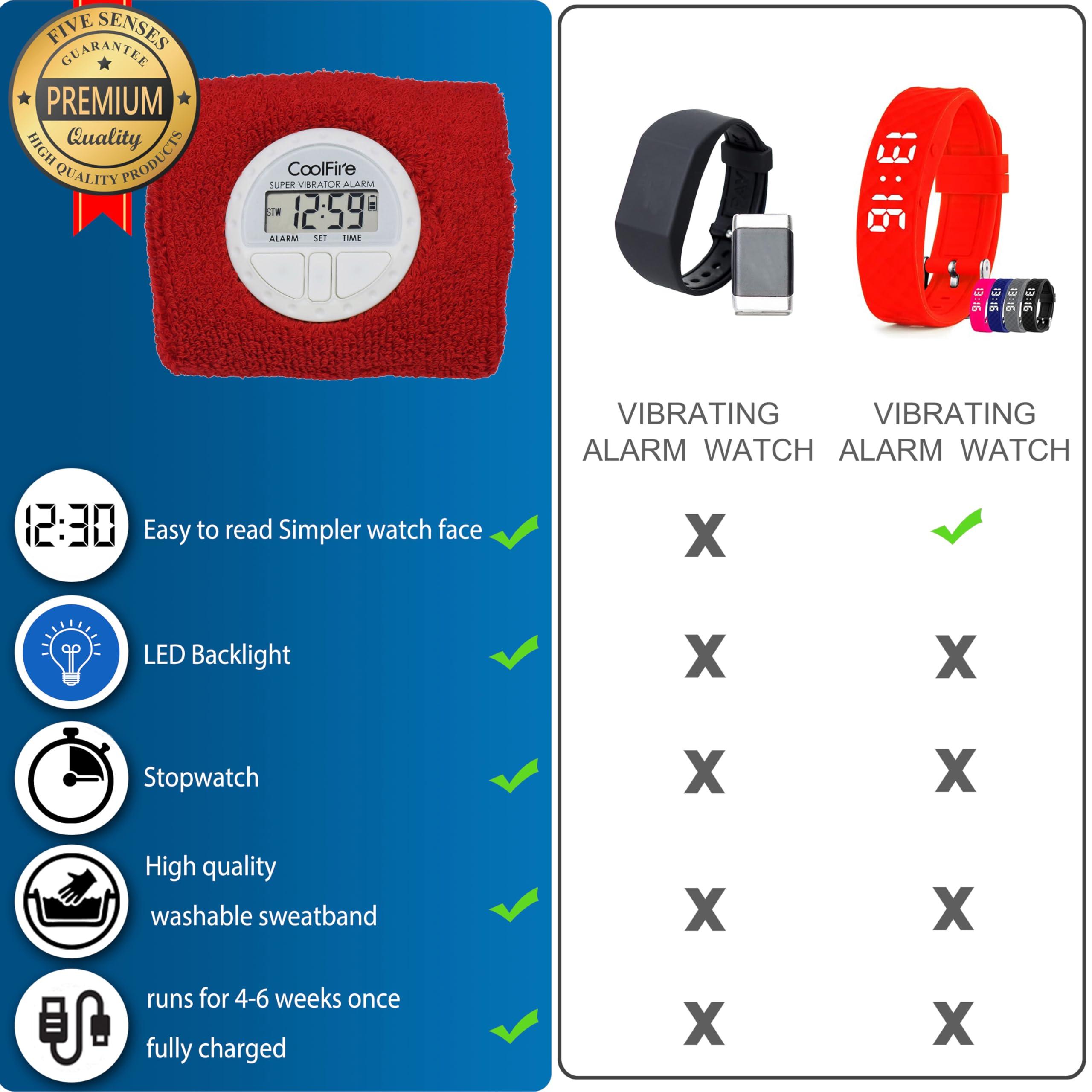 Coolfire Coolfire Vibrating Alarm Clock - Silent Alarm Wristband Vibrating Alarm Watch. Silent Wrist Shock Alarm Clock. Vibration Alarm Bracelet Alarm Clock Deep Sleeper & Vibrate Alarm (Purple)