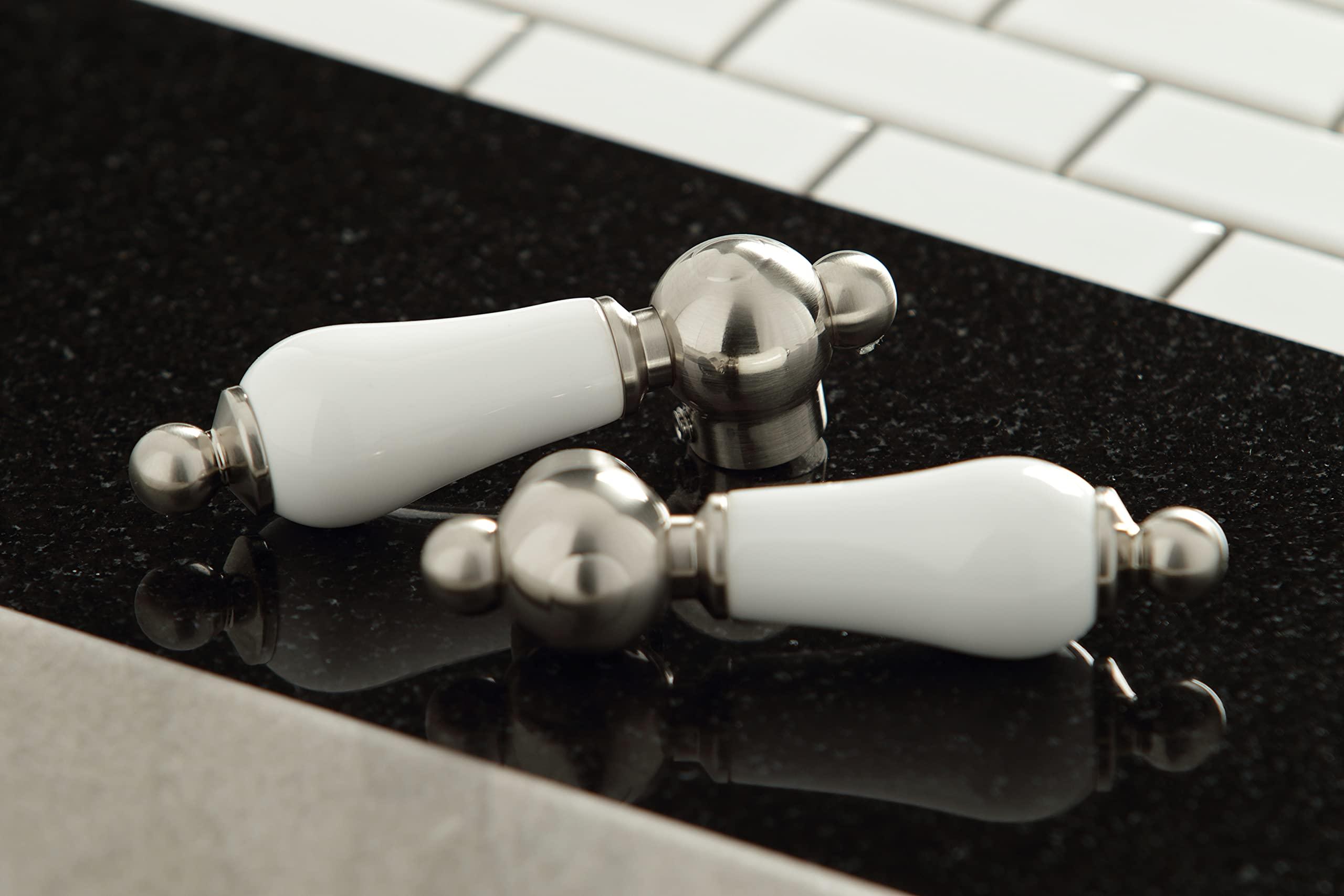 Kingston Brass Kingston Brass KS1278PLBS Heritage 8" Kitchen Faucet with Brass Sprayer, Brushed Nickel