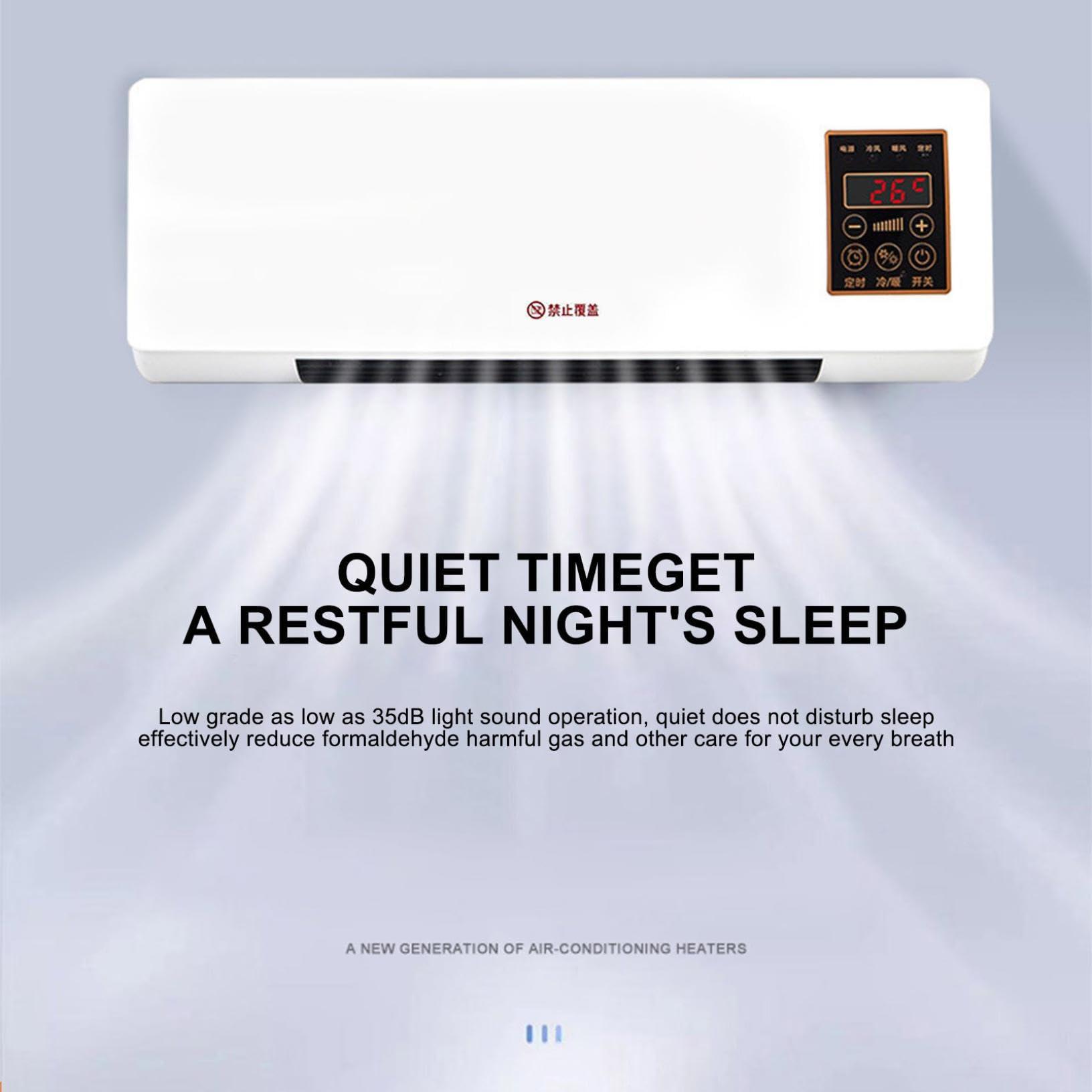 HomeLoft Basics 2024 New Portable Smart Wall Mounted Air Conditioner Fan, Air Conditioner and Heater, Air Cooling Heating Fan for Bedroom Living Room Office with Remote Control