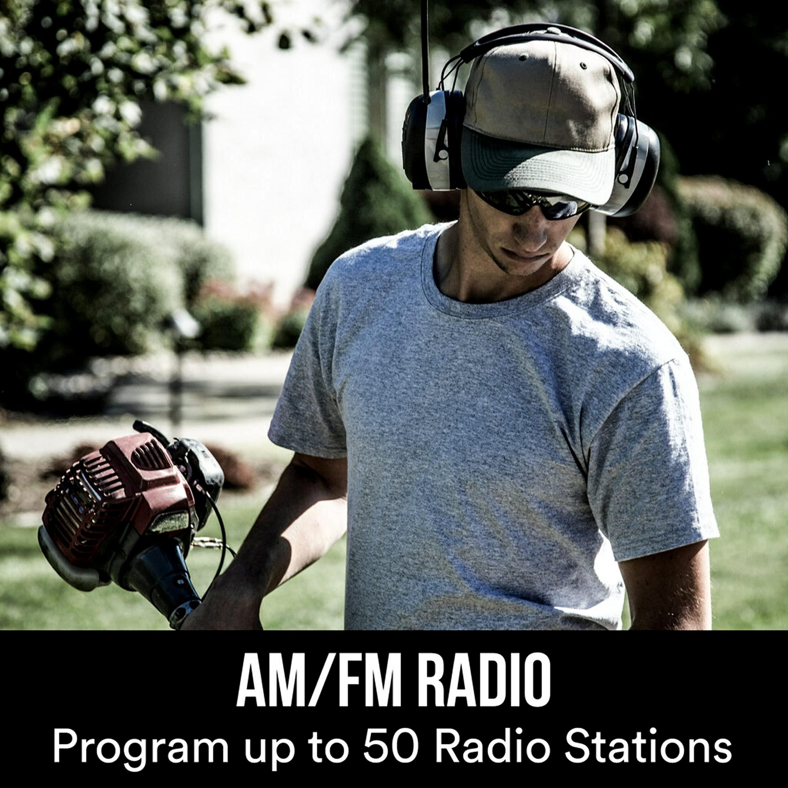 3M 3M WorkTunes Connect + AM/FM Hearing Protector with Bluetooth Technology, Ear protection for Mowing, Snowblowing, Construction, Work Shops