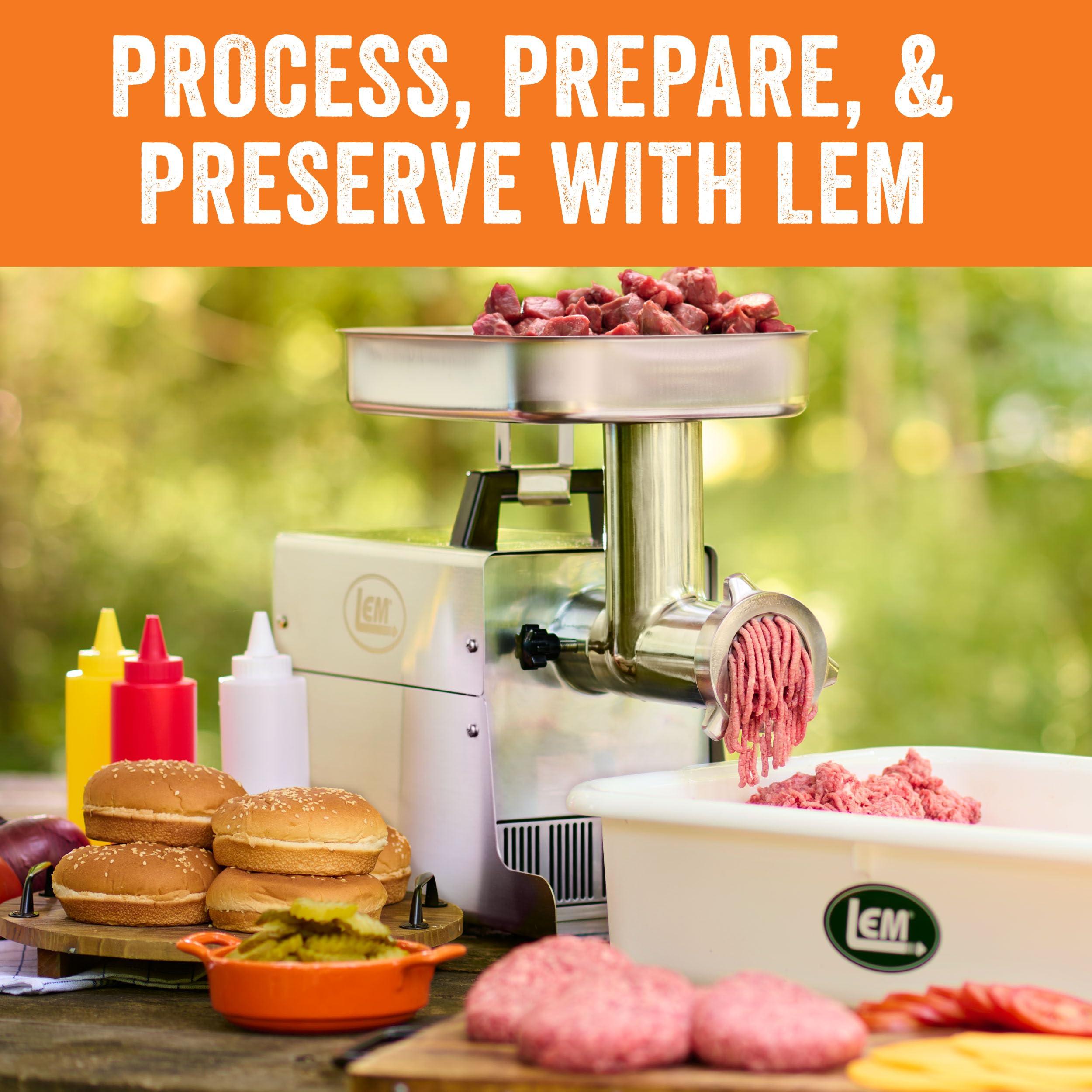 LEM LEM Products BigBite #8 Meat Grinder, 0.50 HP Stainless Steel Electric Meat Grinder Machine, Ideal for Regular Use