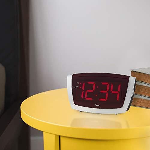 La Crosse Technology Equity 75906 LED Alarm Clock with High/Low Dimmer, 1.8\", Red
