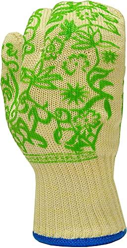 G & F Products G & F 1688 Dupont Nomex & Kevlar Heat Resistant Oven Gloves, 3-Finger Oven Gloves & Pot Holder Set