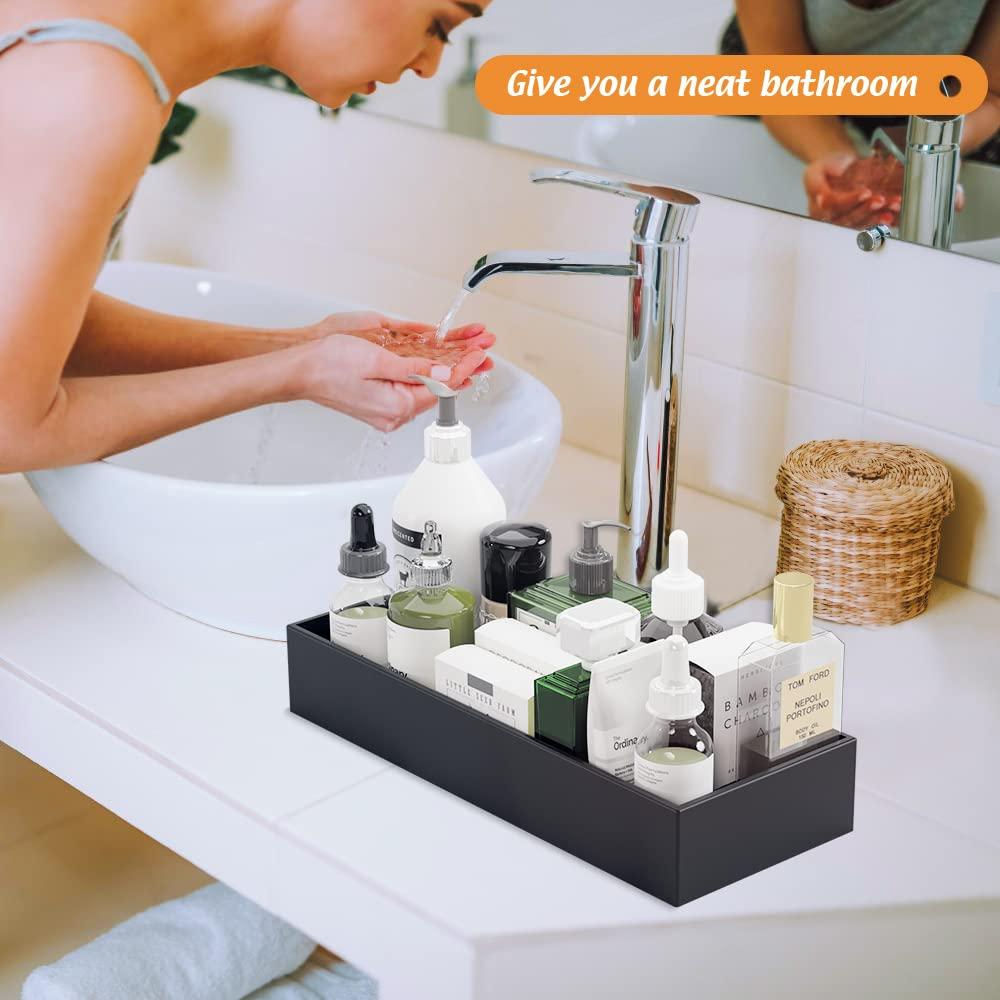 Bambloom Black Bamboo Drawer Organizer - Silverware&Utensil Holder Organizer for Kitchen Drawers, Multi-Use Drawer Dividers Boxes for Bathroom CounterCabinet, Garage, Office Desk, Makeup, Jewelry (15\"6\"2.5\")