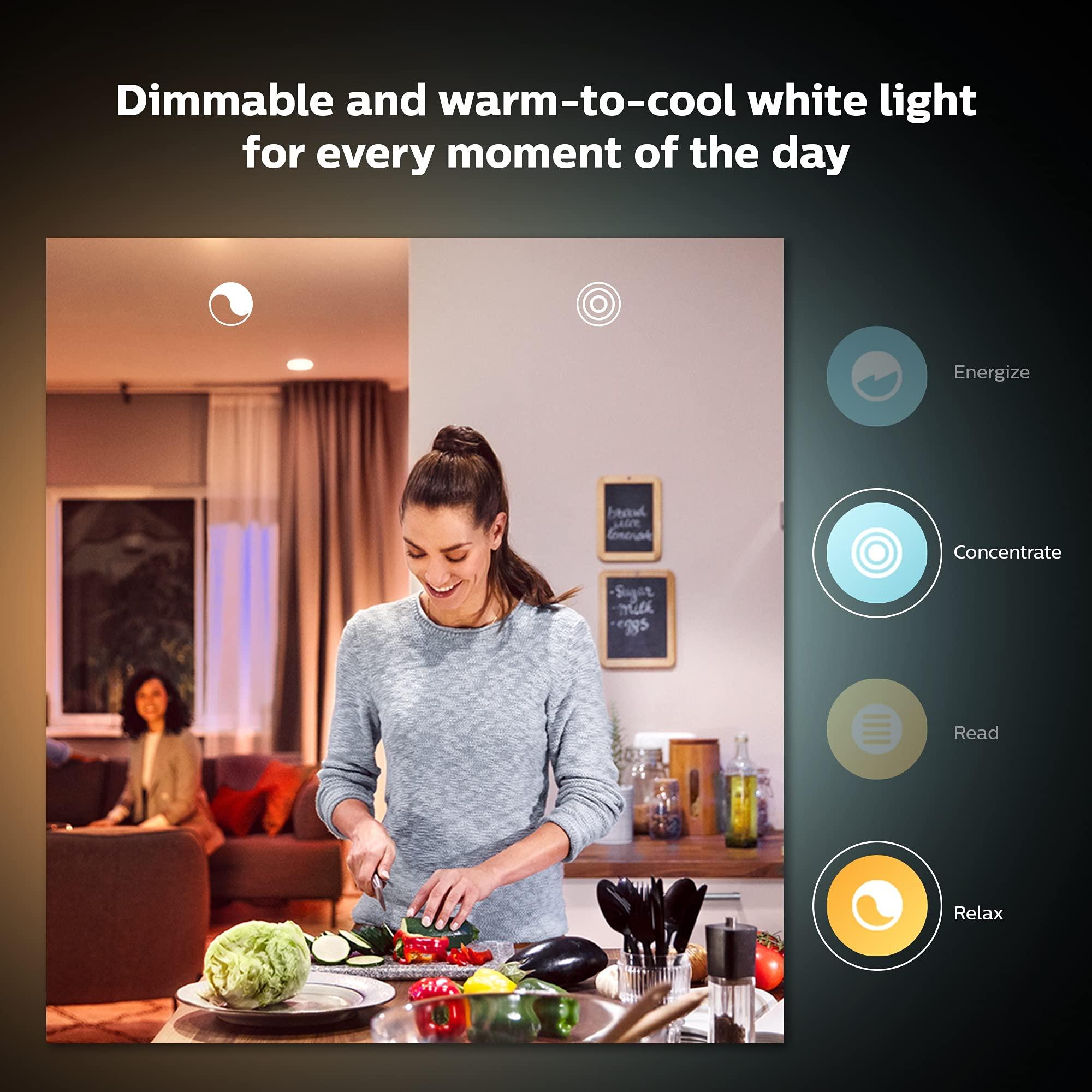 PHILIPS Philips Hue Smart 60W A19 LED Bulb - White and Color Ambiance Color-Changing Light - 2 Pack - 800LM - E26 - Indoor - Control with Hue App - Works with Alexa, Google Assistant and Apple Homekit