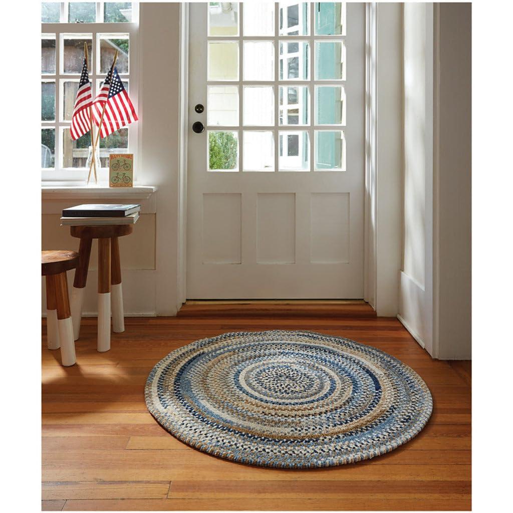 Capel Capel Rugs Habitat Braided Oval Area Rug, Blue, 27" x 48"
