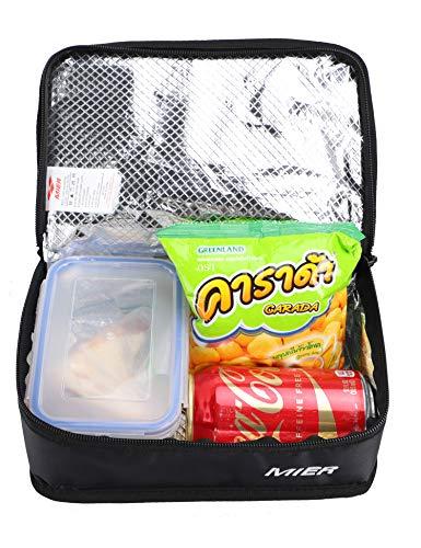 MIER MIER Portable Thermal Insulated Cooler Bag Mini Lunch Bag for Kids, Black