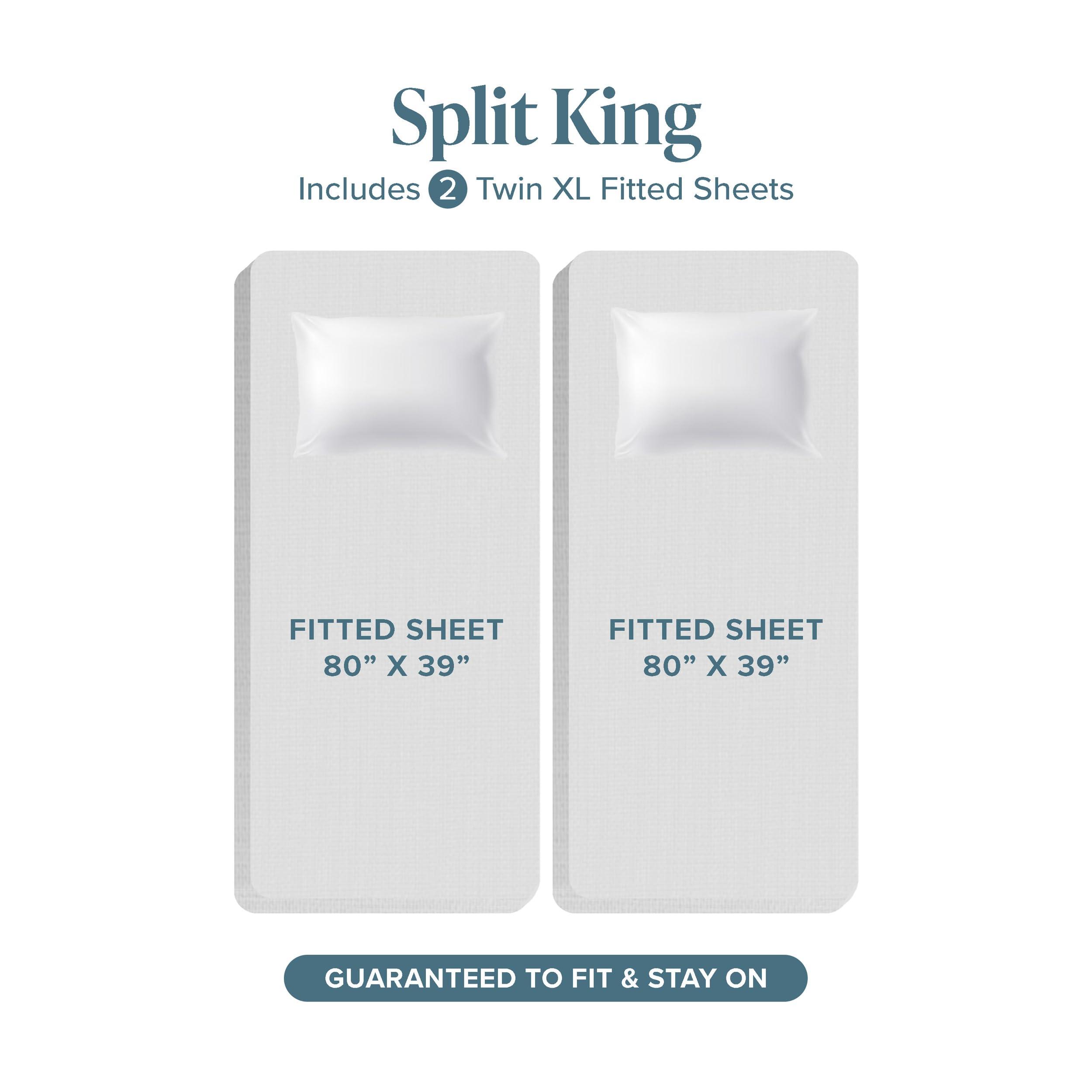 Bare Home Bare Home 100% Organic Cotton Jersey Sheet Set, Ultra Soft, 100% Cotton - Sheet Set & Pillowcases - Deep Pocket Bed Sheets (Split King, Black)