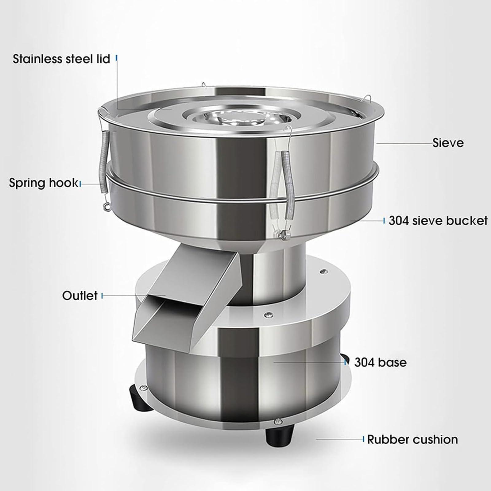 HENGCMM HENGCMM Automatic Powder Sifter Machine Automatic Sieve Shaker Vibrating Machine Flour Sifter Electric Vibrating Sieve Machine 50W Sifter Shaker Machine 1350 r/min for Flours, Herbal Powder,10cm-110V