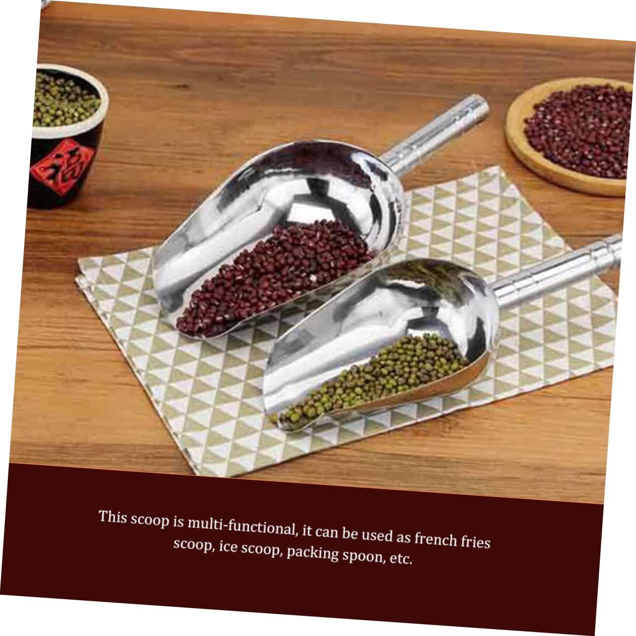 FUNOMOCYA FUNOMOCYA Ice Cube Scoop Refrigerator Ice Cookie Scoop Ice Scooper Ice Maker Trays Ice Cream Maker Ice Cream Flakes Ice Scoop for Ice Machine Ice Cube Tray Scraper Bin Stainless Steel Silver