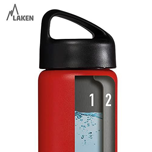 Laken Laken Thermo Classic Vacuum Insulated Stainless Steel Wide Mouth Water Bottle with Screw Cap, 34 Oz, Yellow