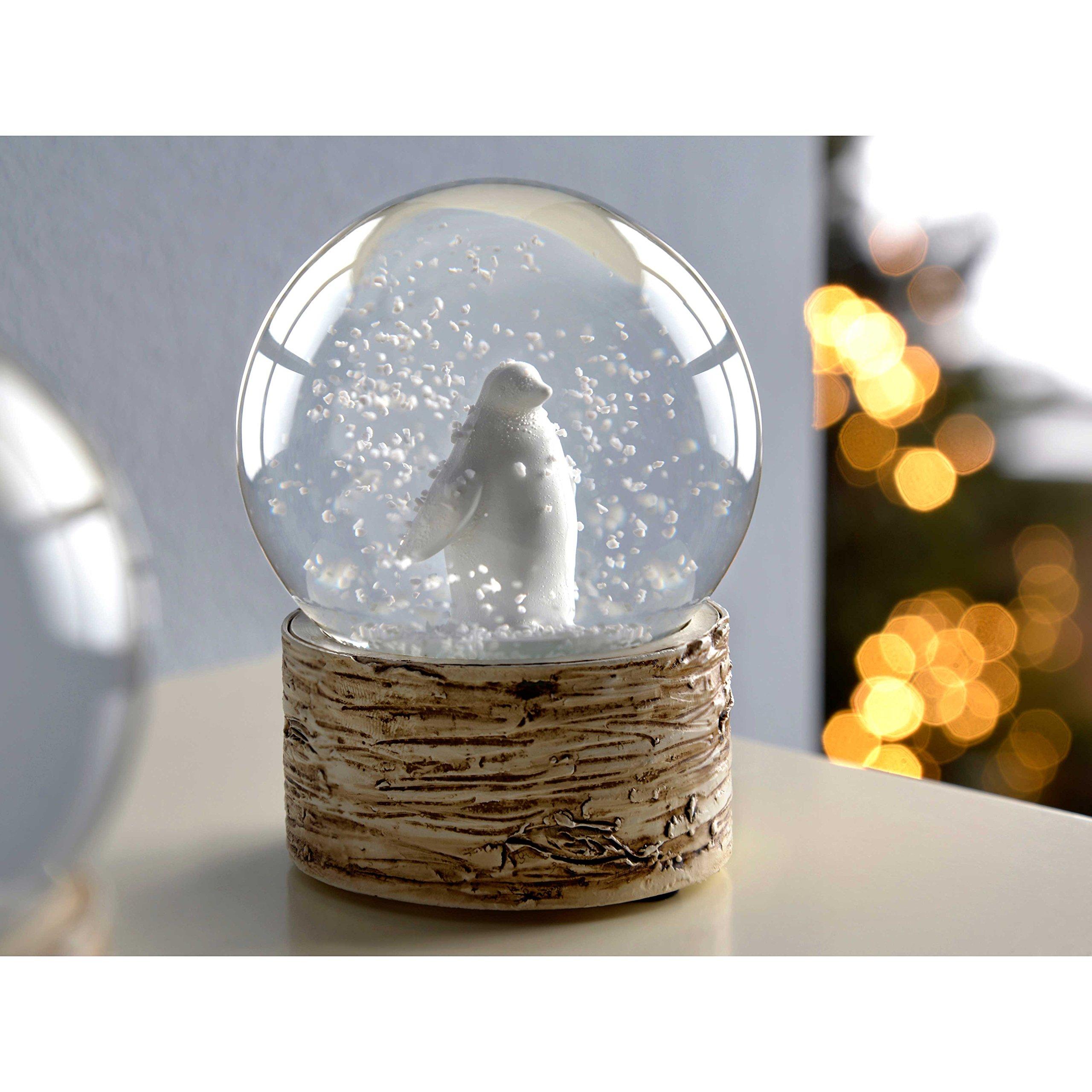 WeRChristmas WeRChristmas Snowflake Deer and Penguin Snow Globe Christmas Decoration, 65 Mm - White, Set of 3