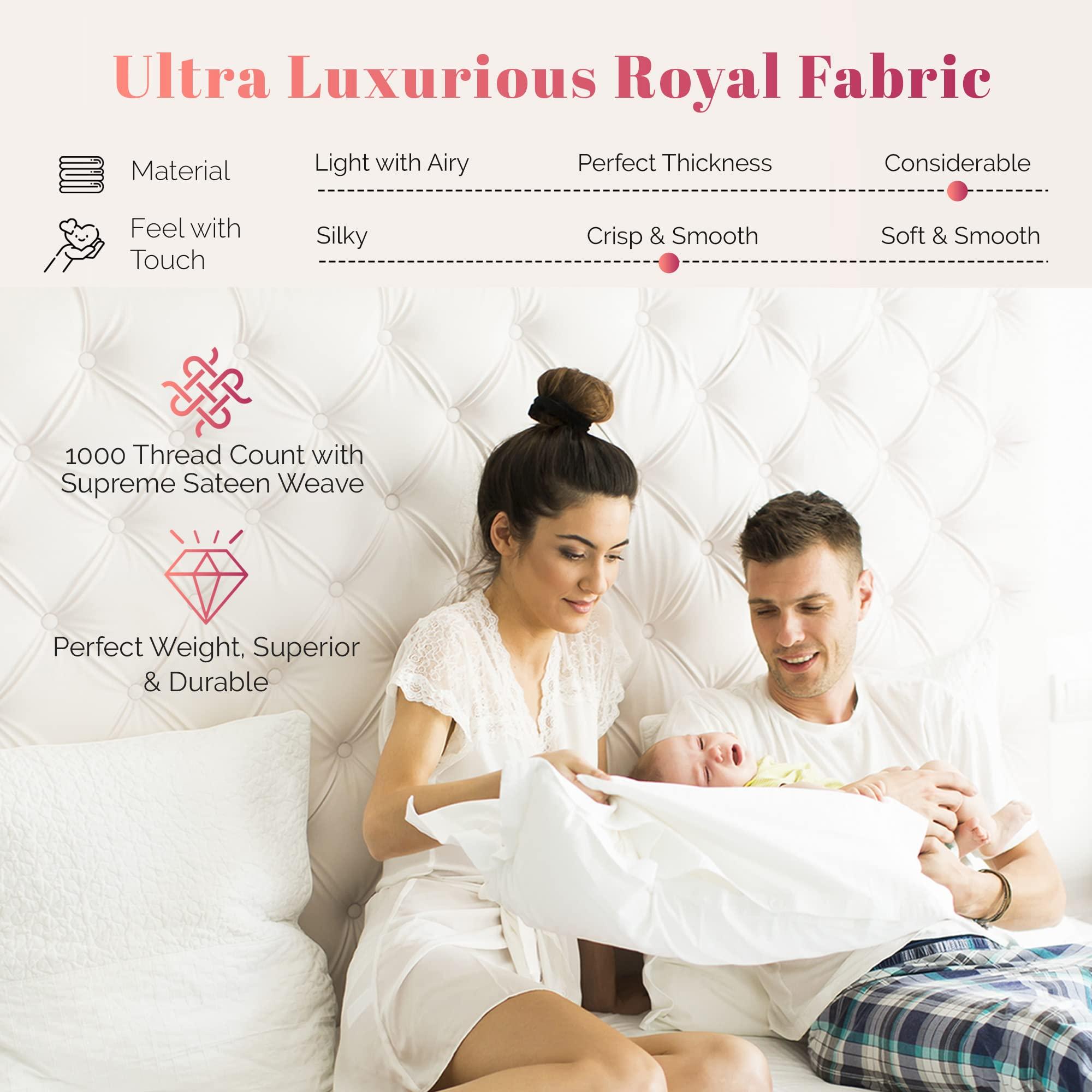 Ashton Sheets Ashton Sheets 100% Egyptian Cotton Sheets Queen Size - 1000 Thread Count 4 PC Queen Sheet Set Egyptian Cotton, Sateen Luxury Sheets Queen Size, High Thread Count Sheets, 16\" Deep Pocket - Burgundy