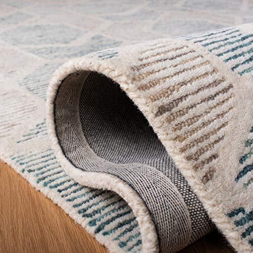 Safavieh SAFAVIEH Precious Collection 6' Round Turquoise PRE217K Handmade Boho Geometric Wool Area Rug