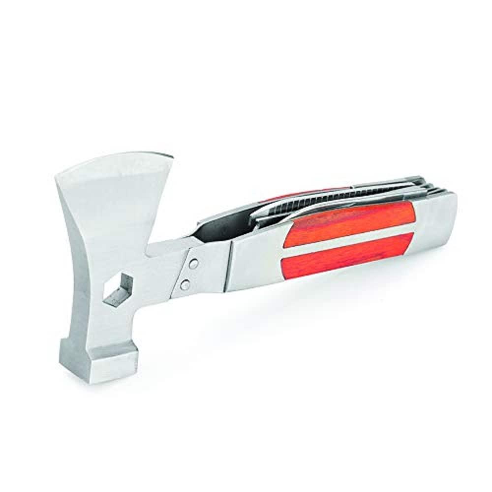 Sheffield Sheffield 12301 Axe Multi Tool, 12-in-1 Camping Knives & Tools, Utility Tool Double Axe Head, Camping Tool, Stainless Steel Knife Multitool