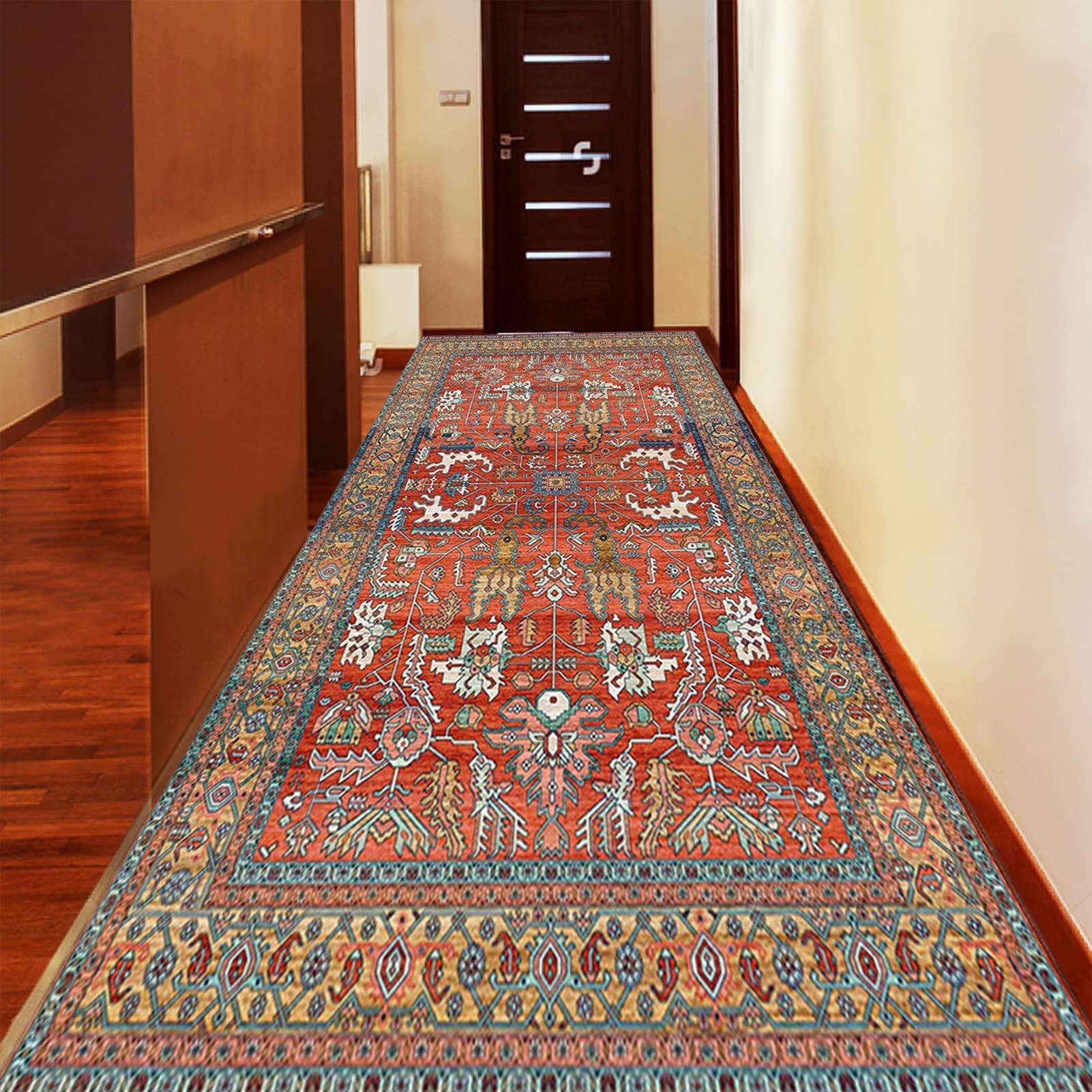 ONISUM Classical Red Runner Rug for Hallway, Long Carpet Runners for Kitchen Hall Stairs Passage, Home Decoration Narrow Area Rugs - Length 1m 1,5m 2m 2,5m 3m 3,5m 4m 4,5m 5m 6m ( Size : 2.3 ft 14.8 ft )
