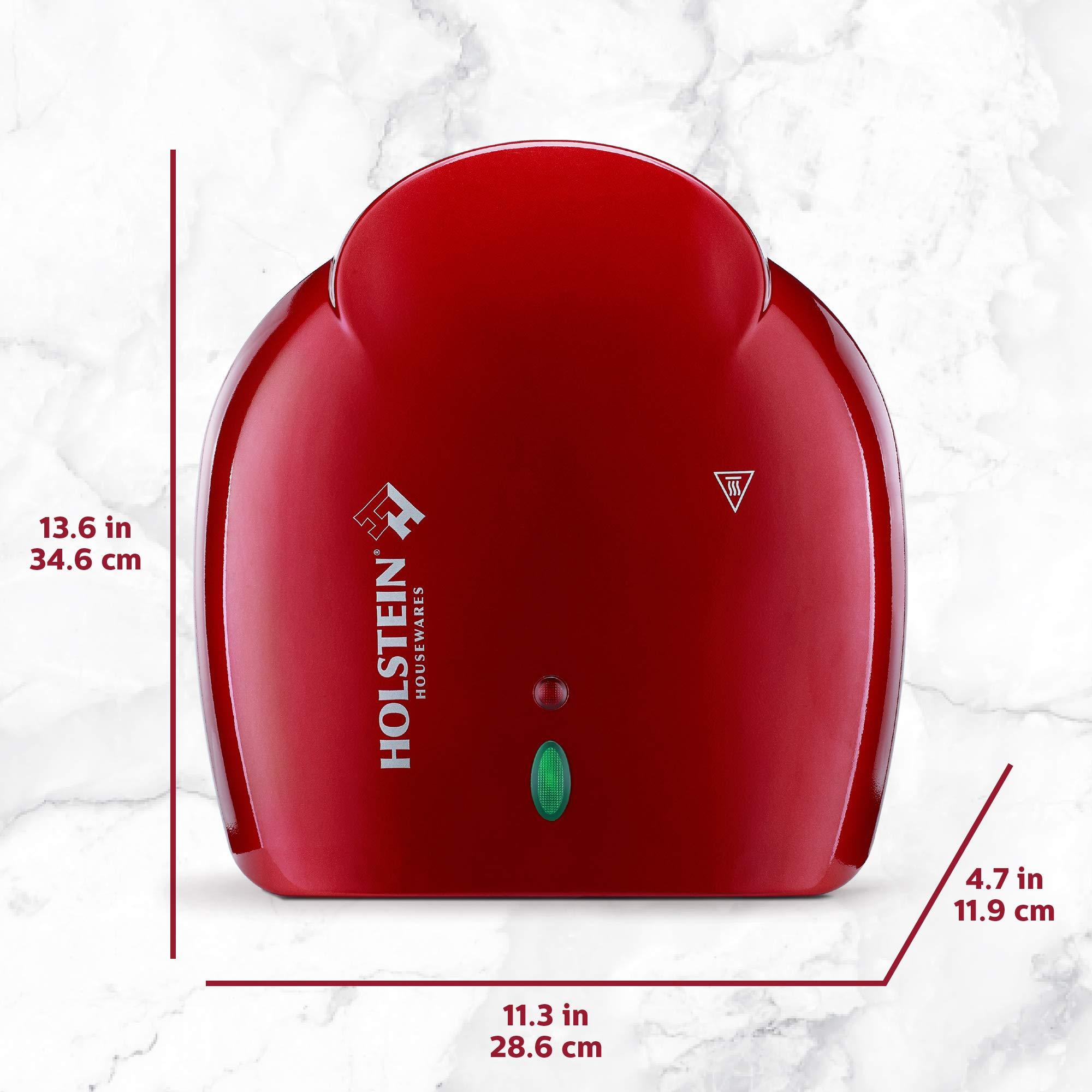 Holstein Housewares Holstein Housewares Non-Stick 6-Section Multi-Food Maker - Arepas, Mini Pancakes, Corncakes and More, 6-PC, Metallic Red