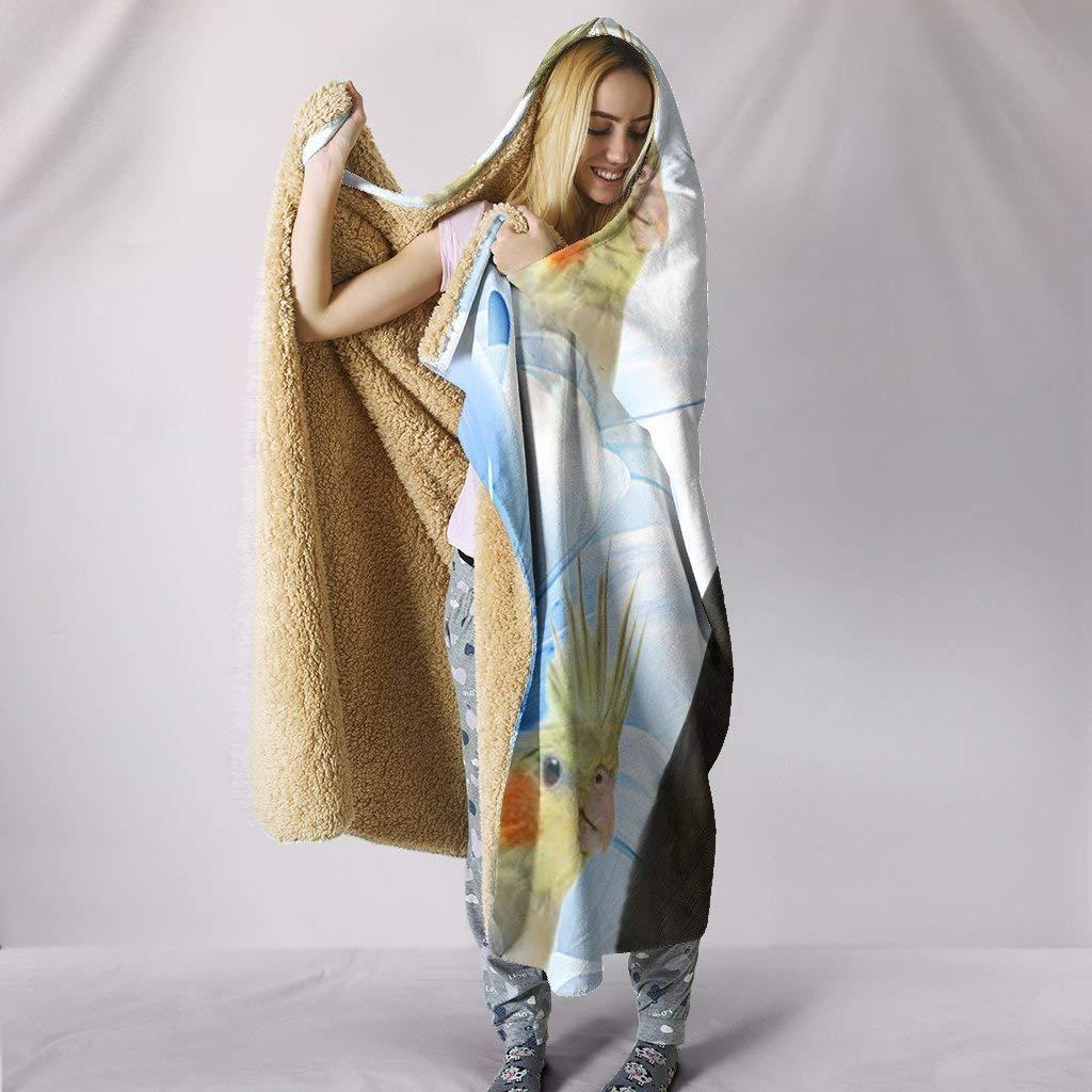 Pawfeel Pawfeel Cockatiel Parrot Print Hooded Blanket