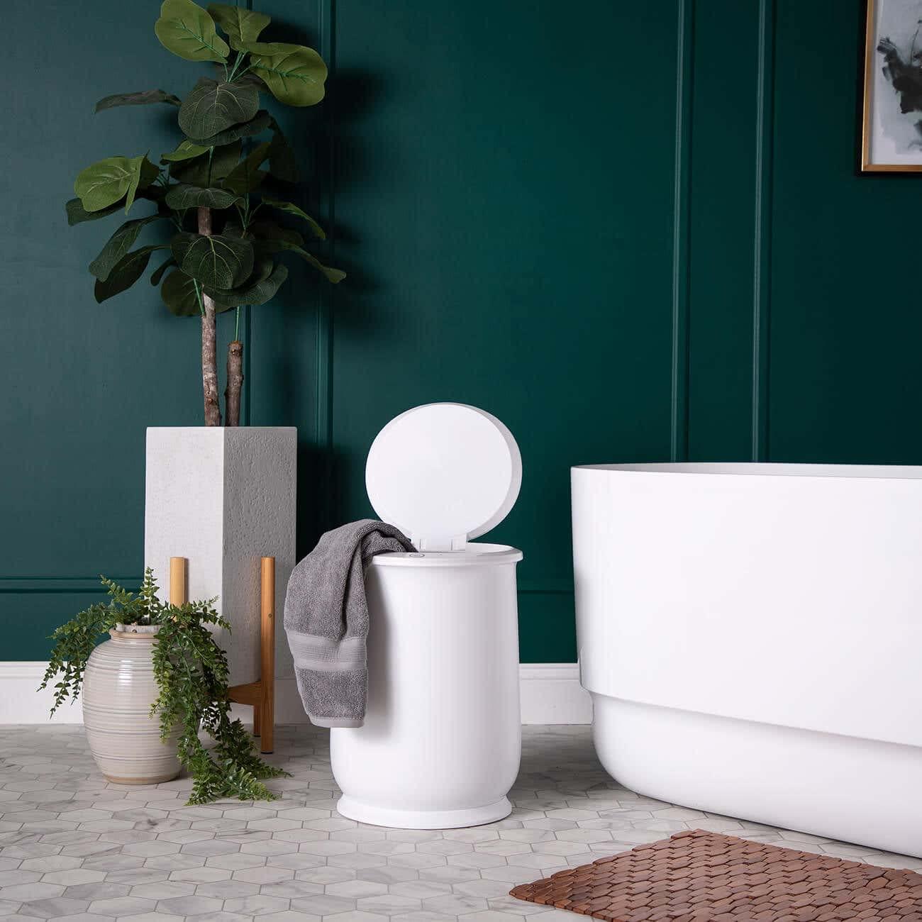 Vintage Tub & Bath Large Towel Warmer for Bathroom - Heated Towel Warmers Bucket, Wood Handle, Auto Shut Off, Fits Up to Two 40\"X70\" Oversized Towels, Bathrobes, Blankets, PJ\'s and More