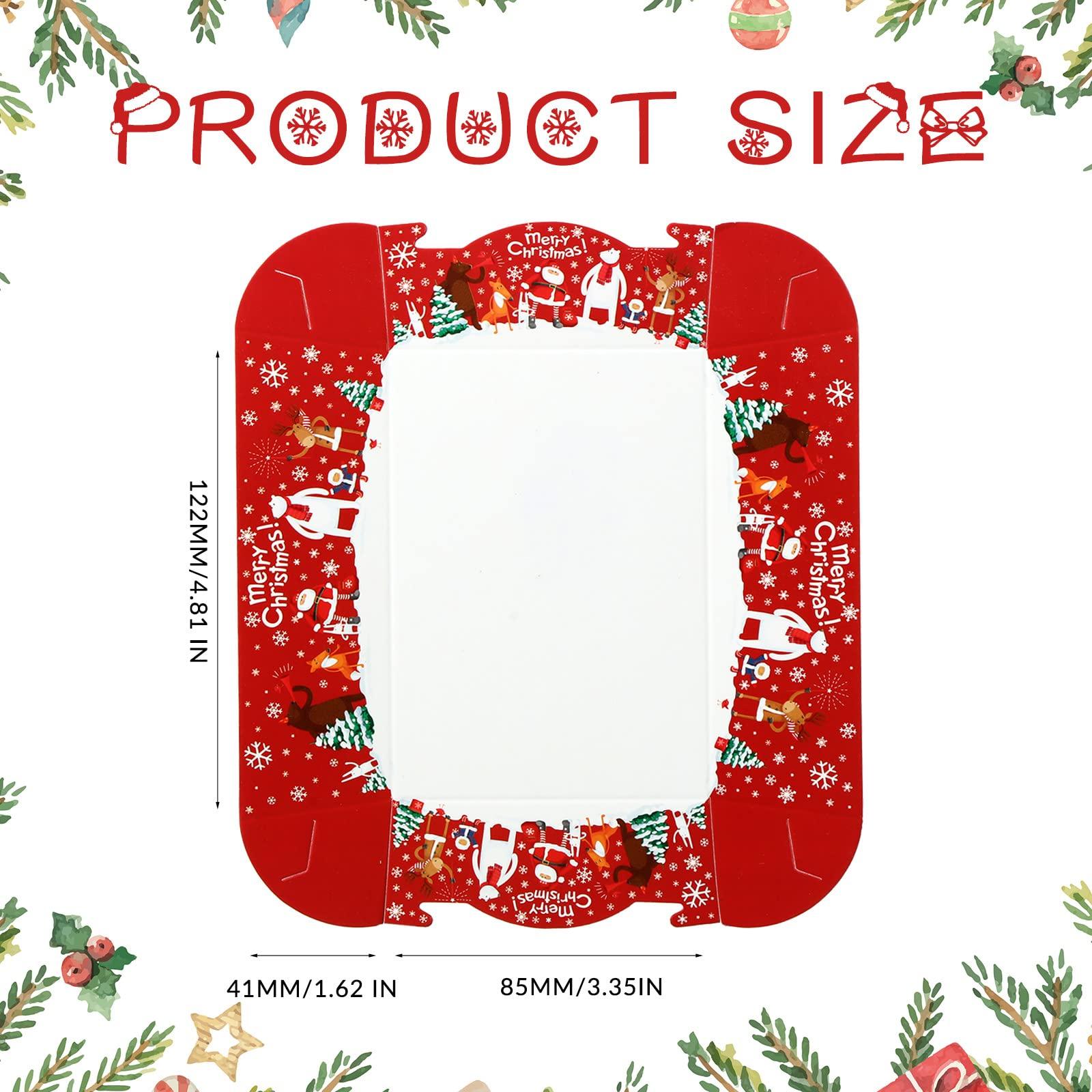 Cunhill Cunhill 60 Pack Christmas Party Supplies Christmas Plates Paper Serving Tray Paper Food Boats Food Tray for Concession, Condiment, Carnivals (Tree)