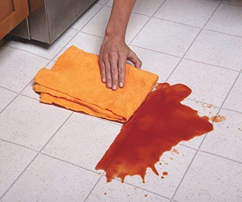 ShamWow ShamWow Original Super Absorbent Multi-Purpose Cleaning Shammy Chamois Towel Cloth - Holds 10X its Weight in Liquid - Machine Washable - Will Not Scratch (4 Pack, Orange)