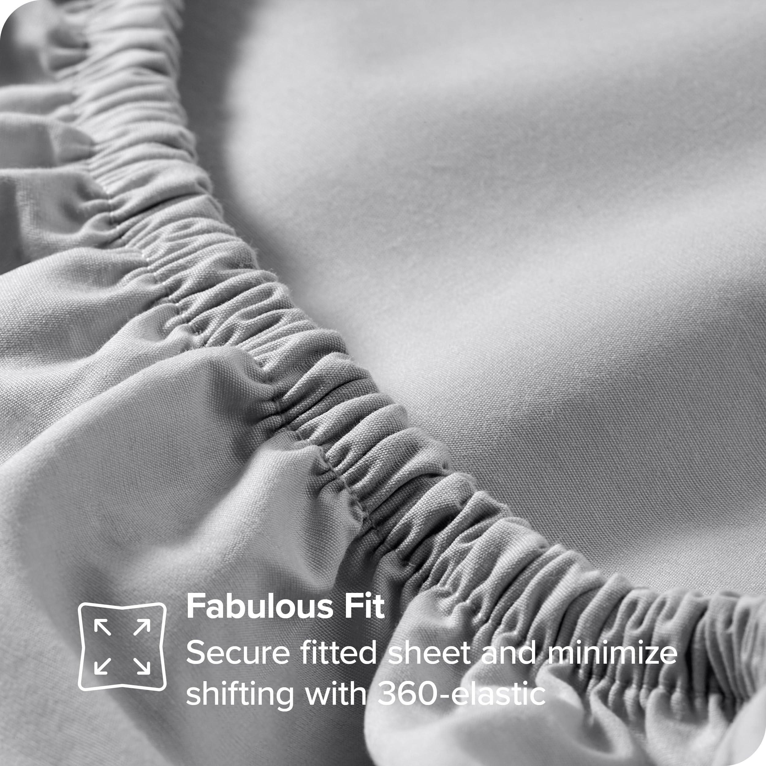 Bare Home Bare Home 100% Organic Cotton California King Sheet Set - Crisp Percale Weave - Cool, Breathable, and Hypoallergenic - Bedding Sheets & Pillowcase (California King, Light Grey)