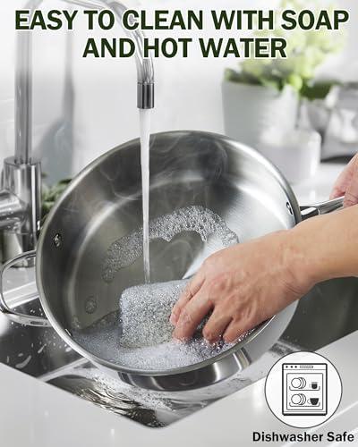 Cooks Standard Cooks Standard Classic Stainless Steel Saute Pan 11-inch, 5 Quart Induction Cookware Deep Frying Pan Cooking Skillet with Lid, Stay-Cool Handle