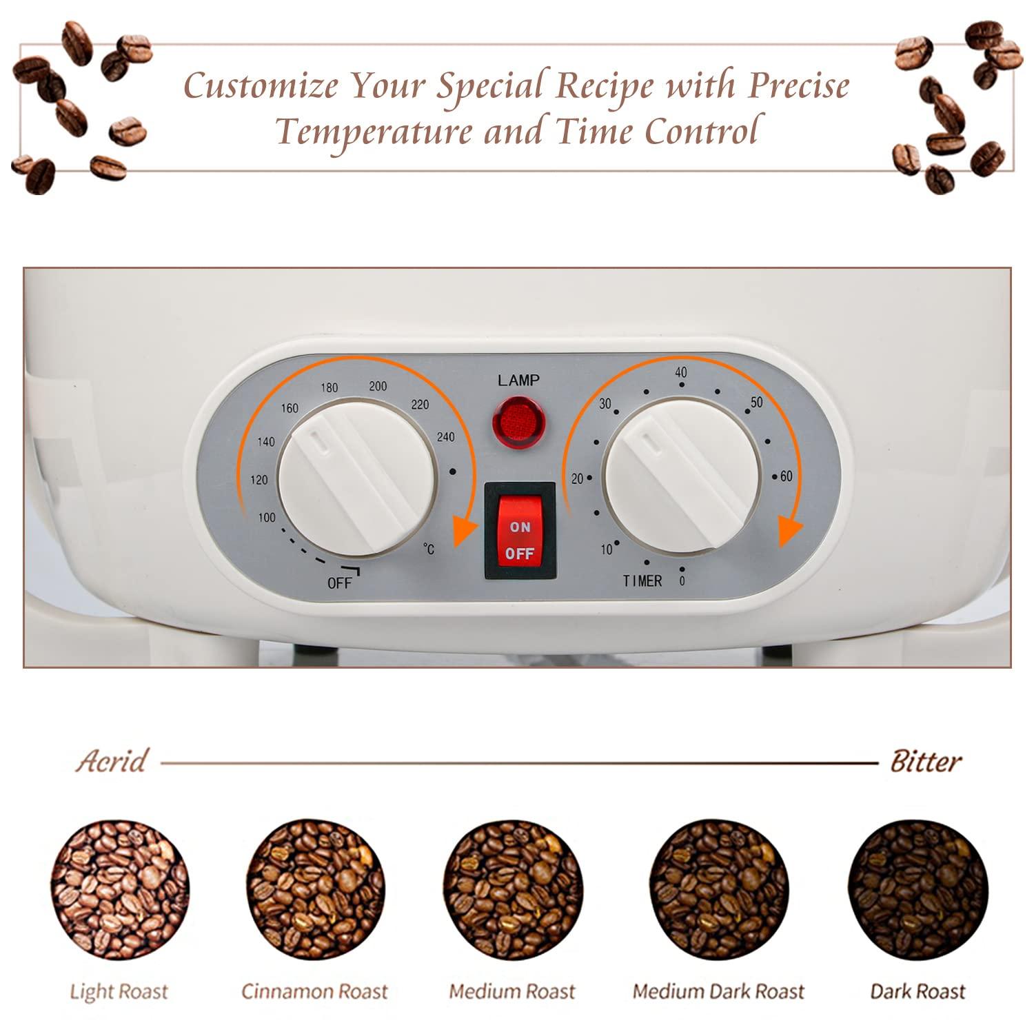 Mingfuxin Upgrade Coffee Roaster Machine for Home Use, 110V Household Electric Coffee Bean Roaster with Timer 1200W Roasting Machine Peanut Bean Home Coffee Roaster