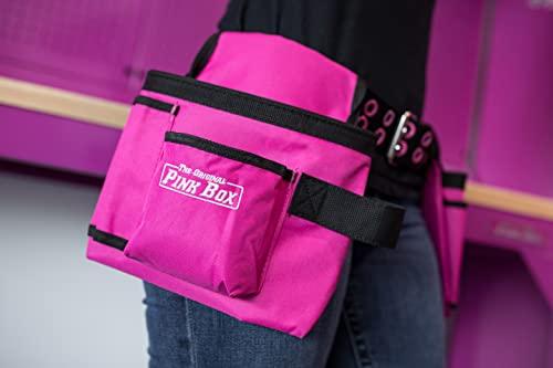 The Original Pink Box The Orignal Pink Box 2-Pouch 10-Pocket Canvas Tool Belt with Hammer Loop, and Adjustable Waist, Pink